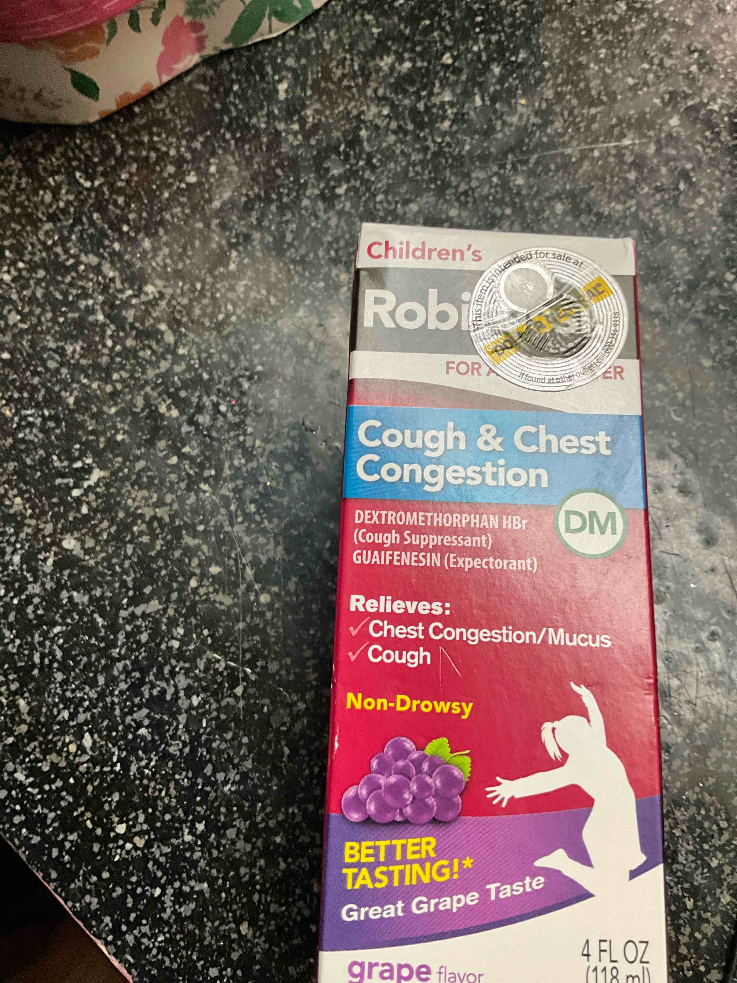 Robitussin Children's Cough and Chest Congestion DM, Cough Medicine for Kids, Grape Flavor - 4 Fl Oz Bottle, 300318715130