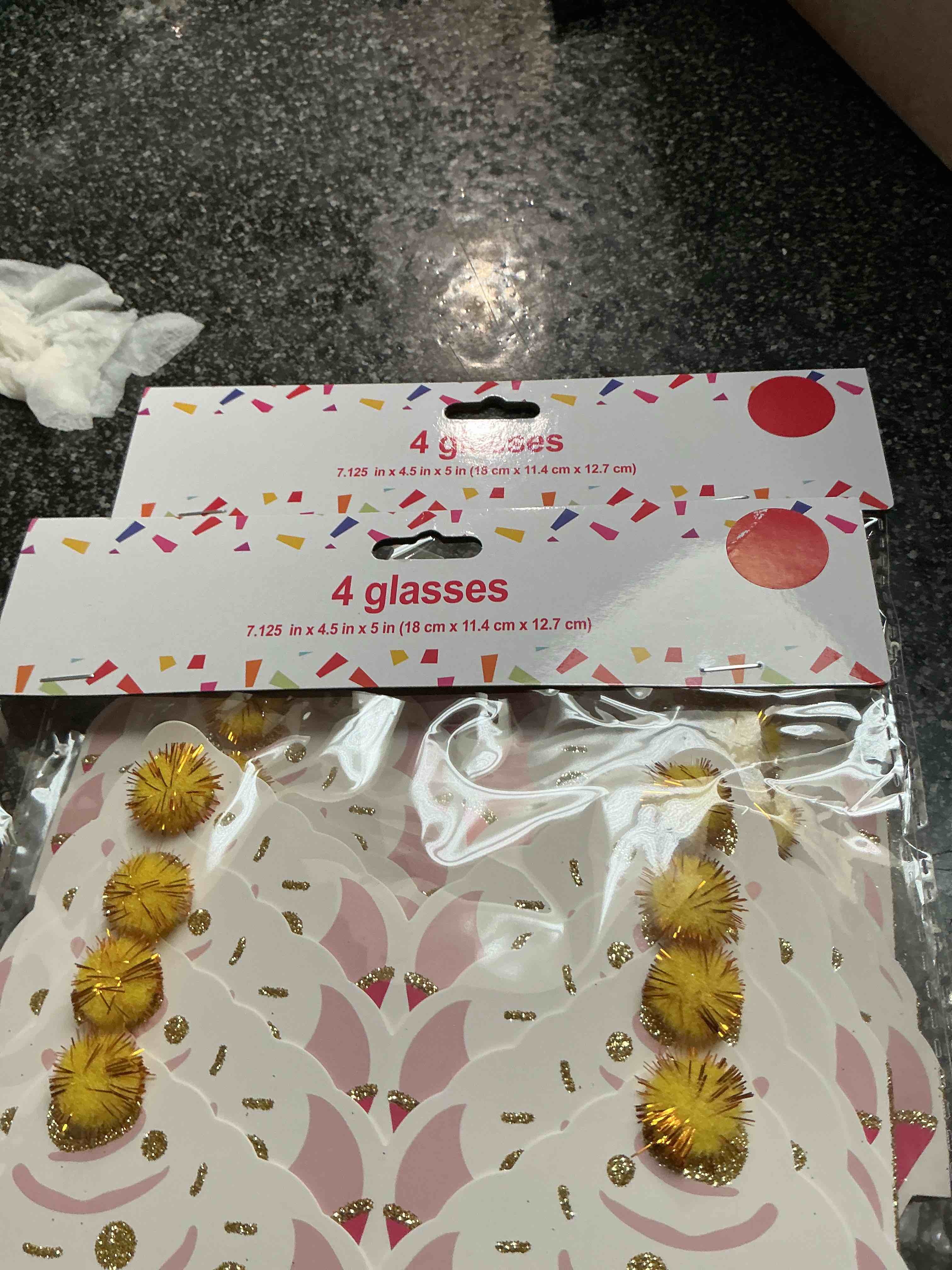 4 pair - Cup Cake Glasses   4 Pair  In Each Bag 