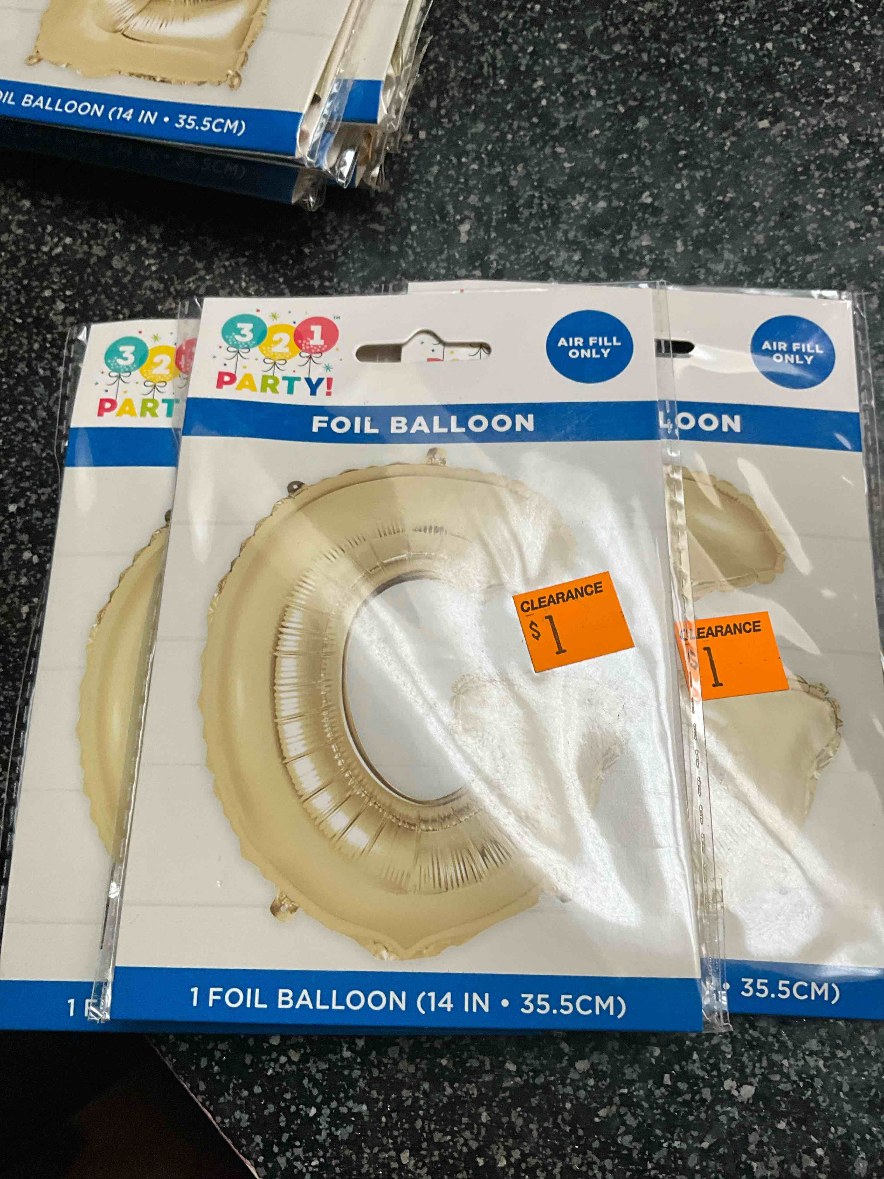 3 2 1 Party - Foil Gold Balloon - “G”  