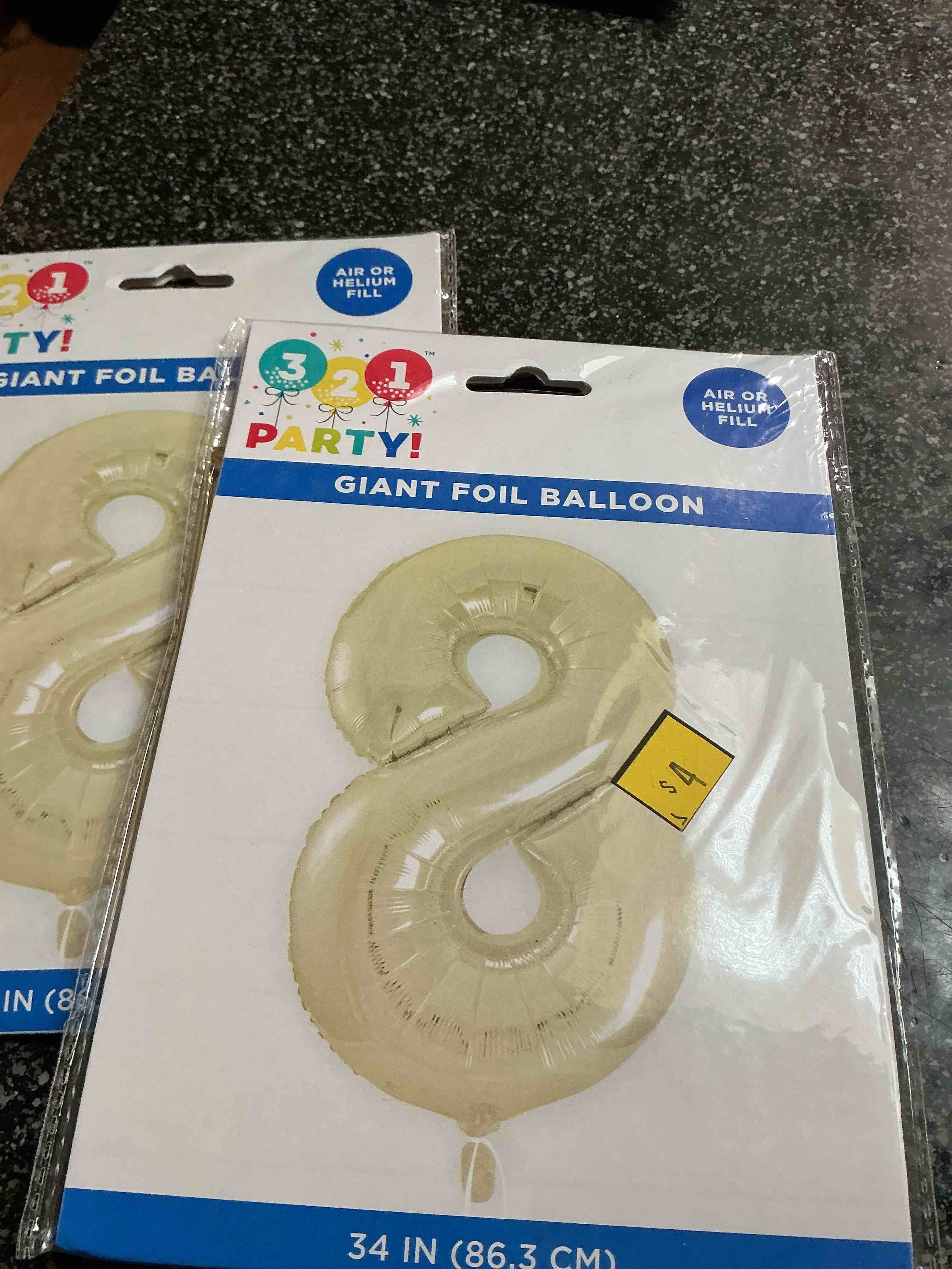 321 Party Giant Foil Balloon 34 “  # 8 