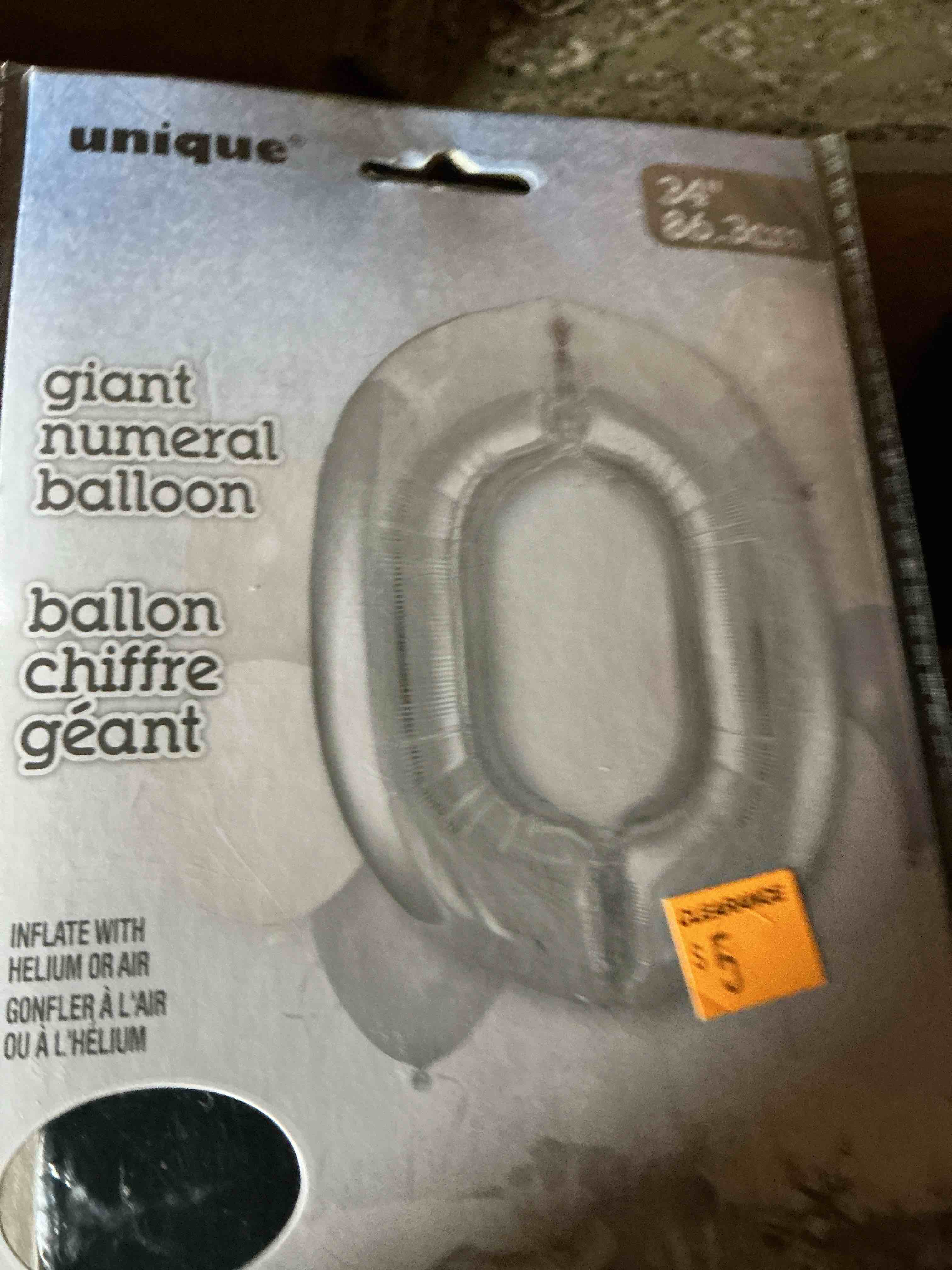 Unique Giant #0 Foil Balloon 34 “ 