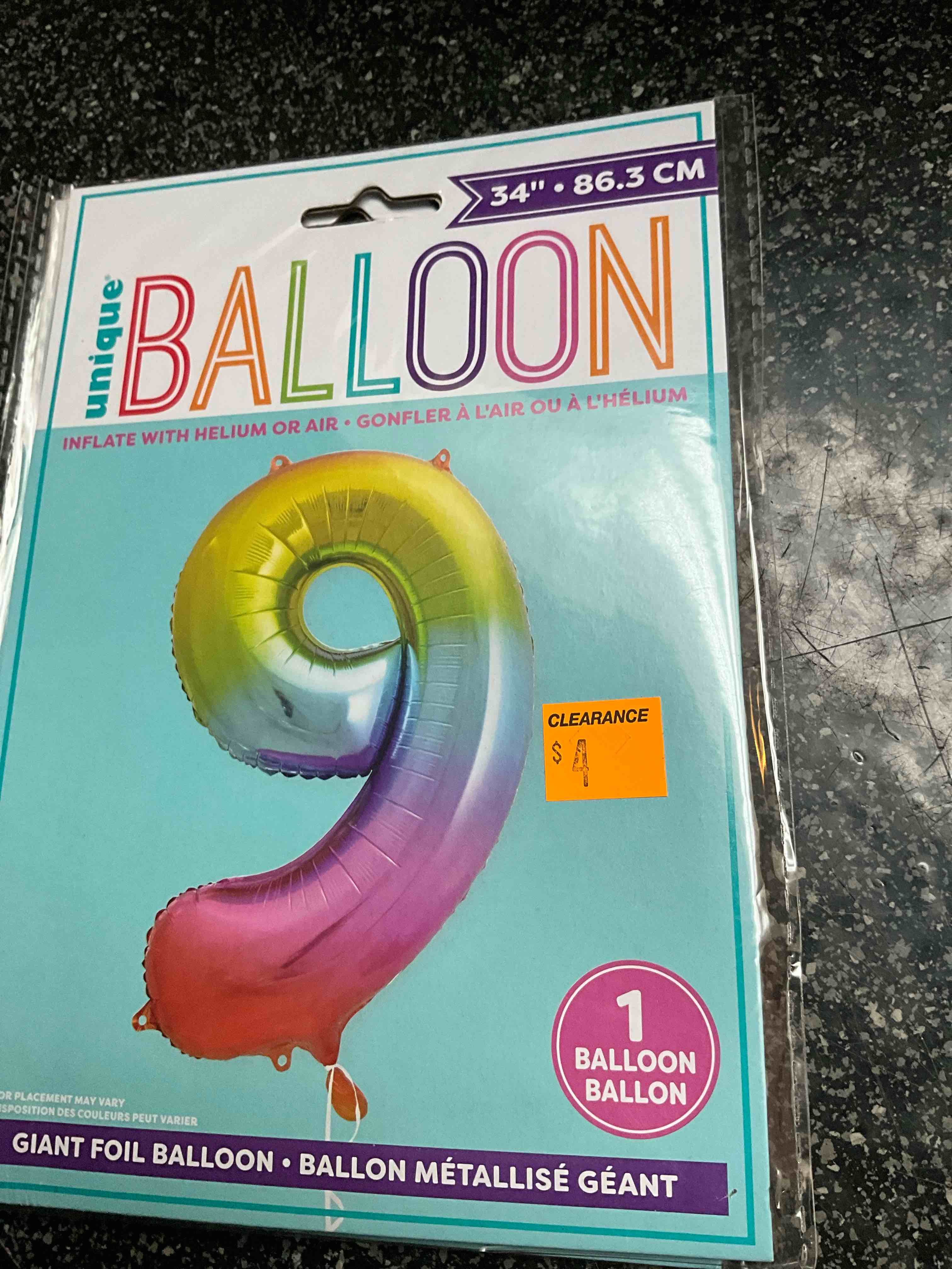 Unique - Giant Foil Multi Colored Balloon - #9