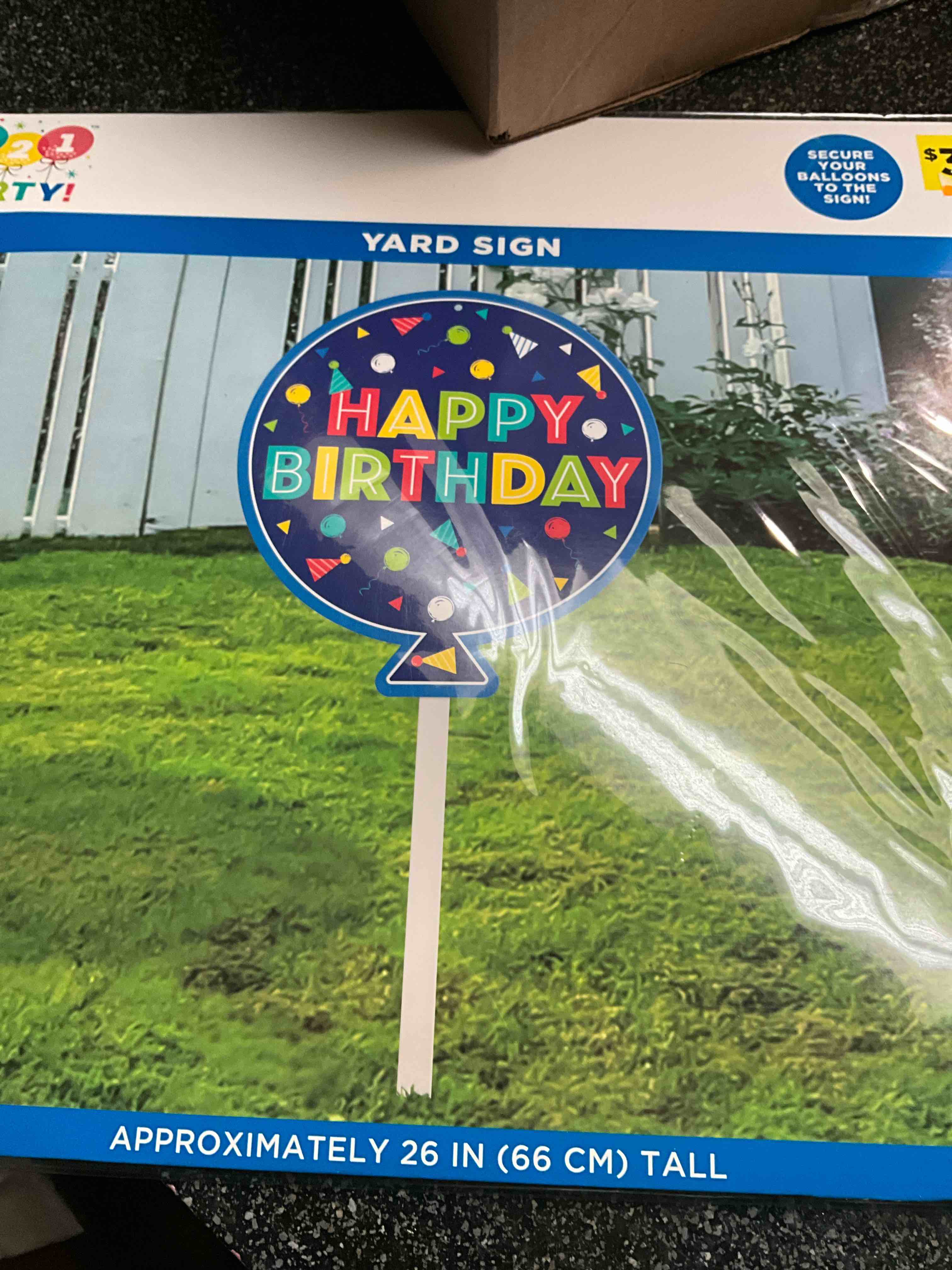 3 2 1 Party - Birthday Yard Sign - approx 26 in Tall - Secure Balloons to the sign 