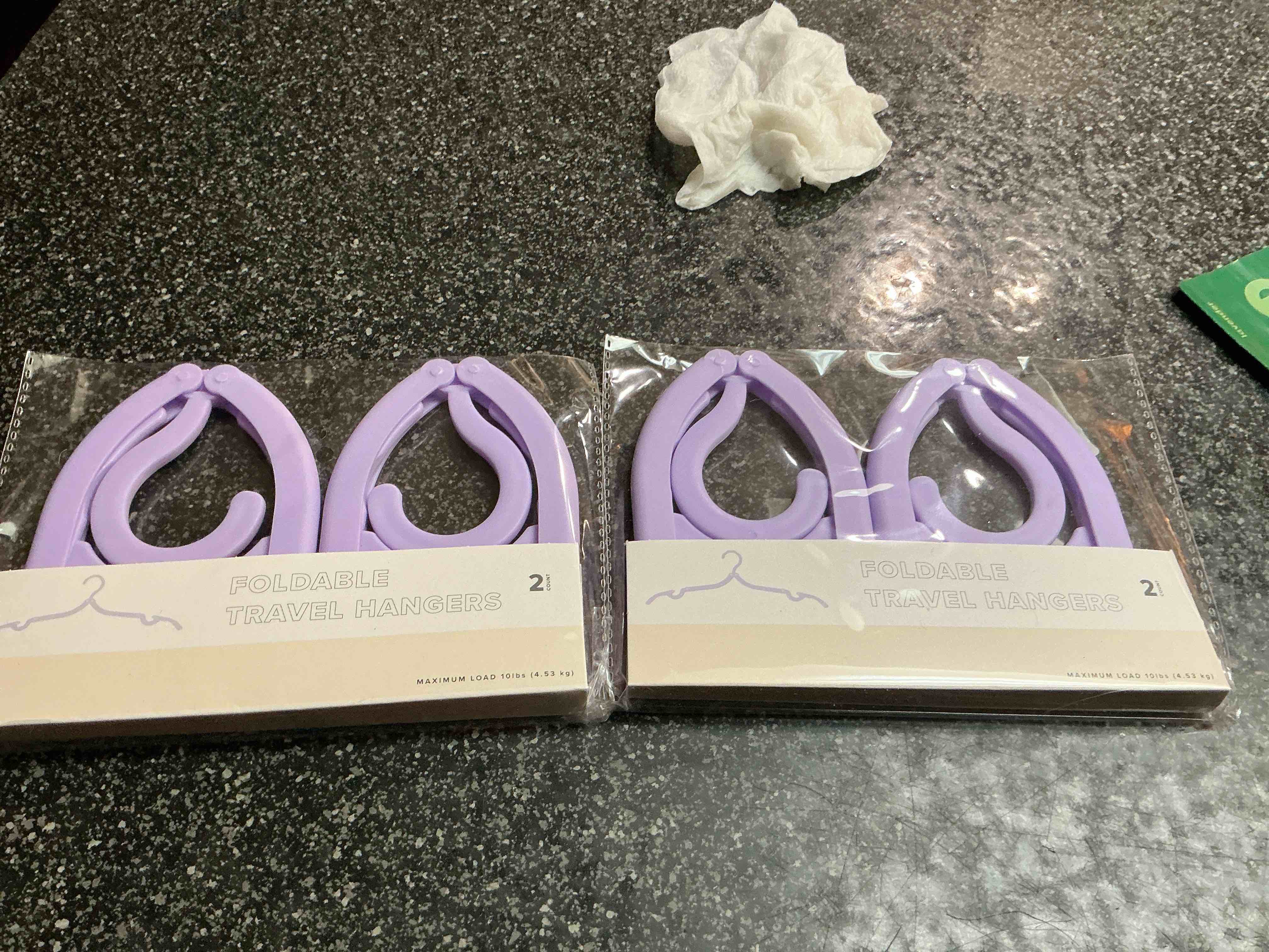 2 foldable travel hangers 