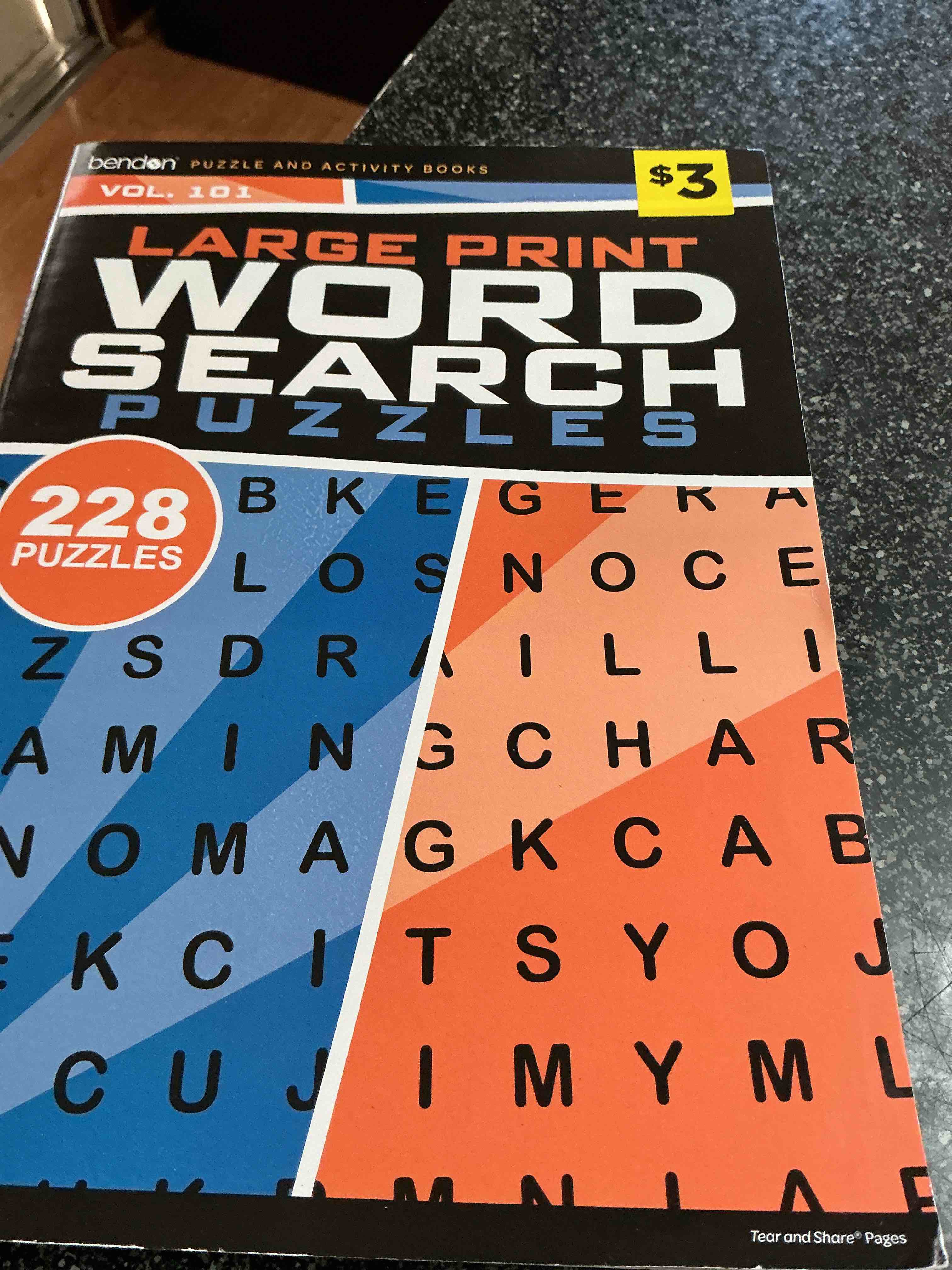 Bendon Large Print Word Search Puzzles 228 Puzzles 