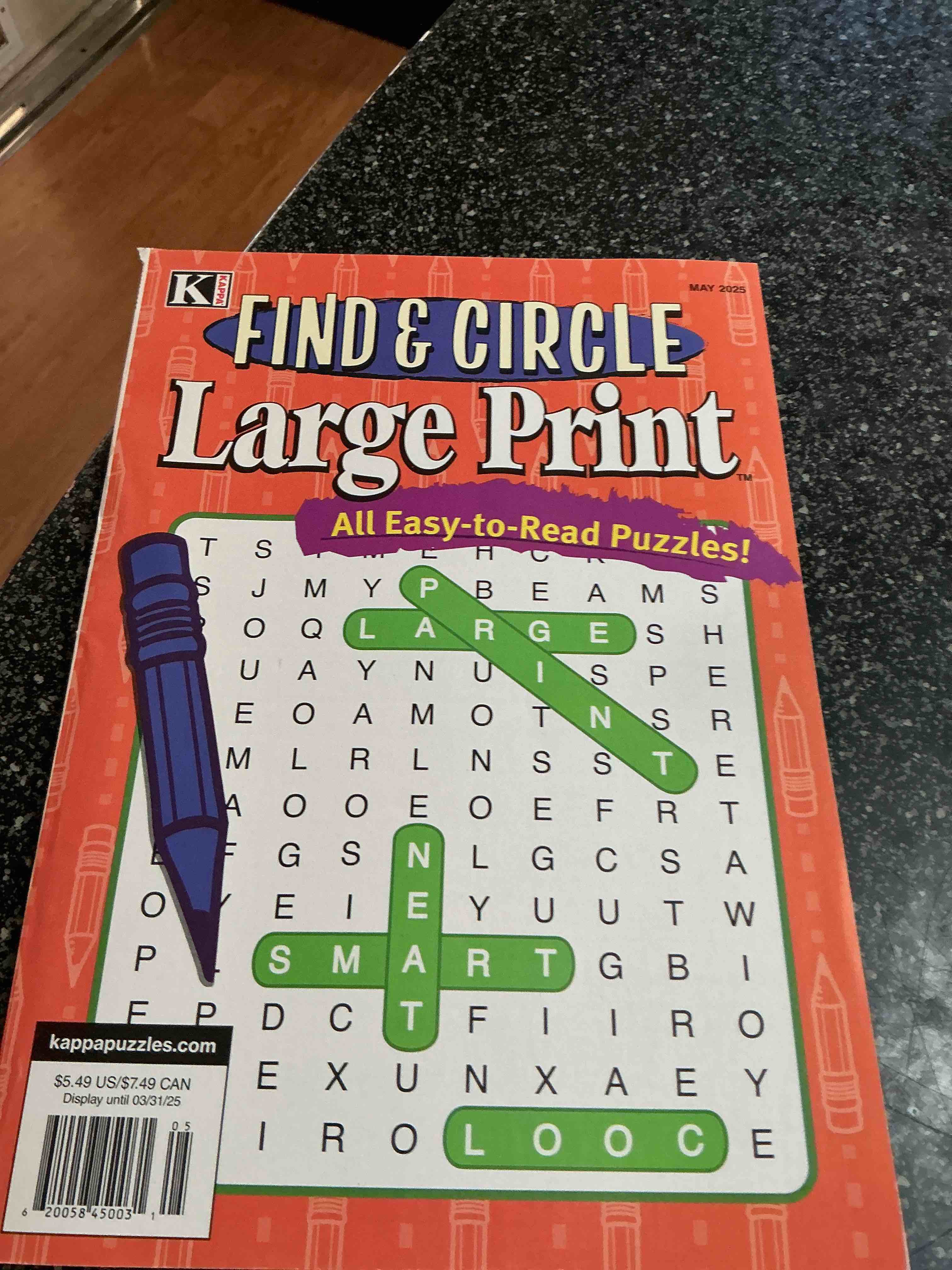 Kappa Find & Circle Large Print All Easy To Read Puzzles 