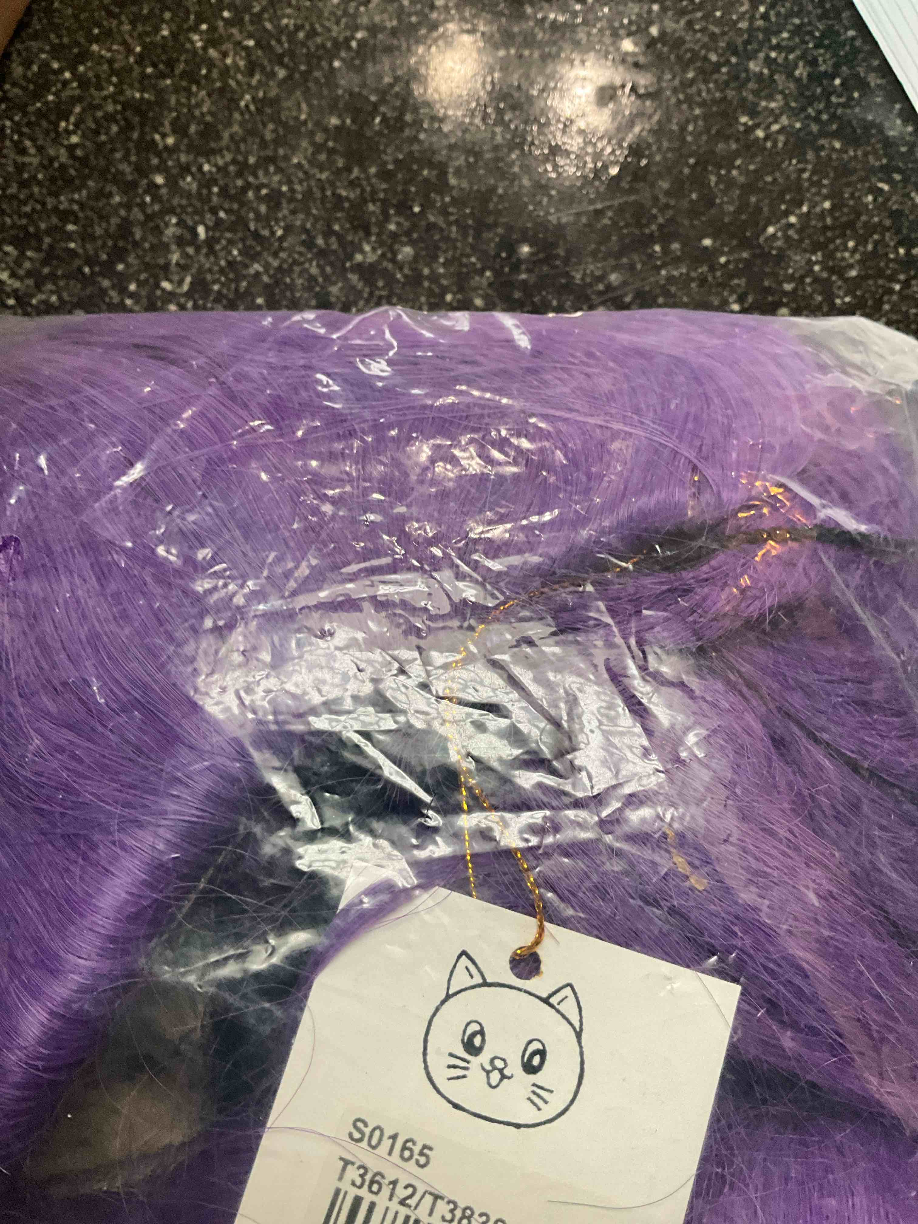 Purple Wig & Clip On Long Ponytail 