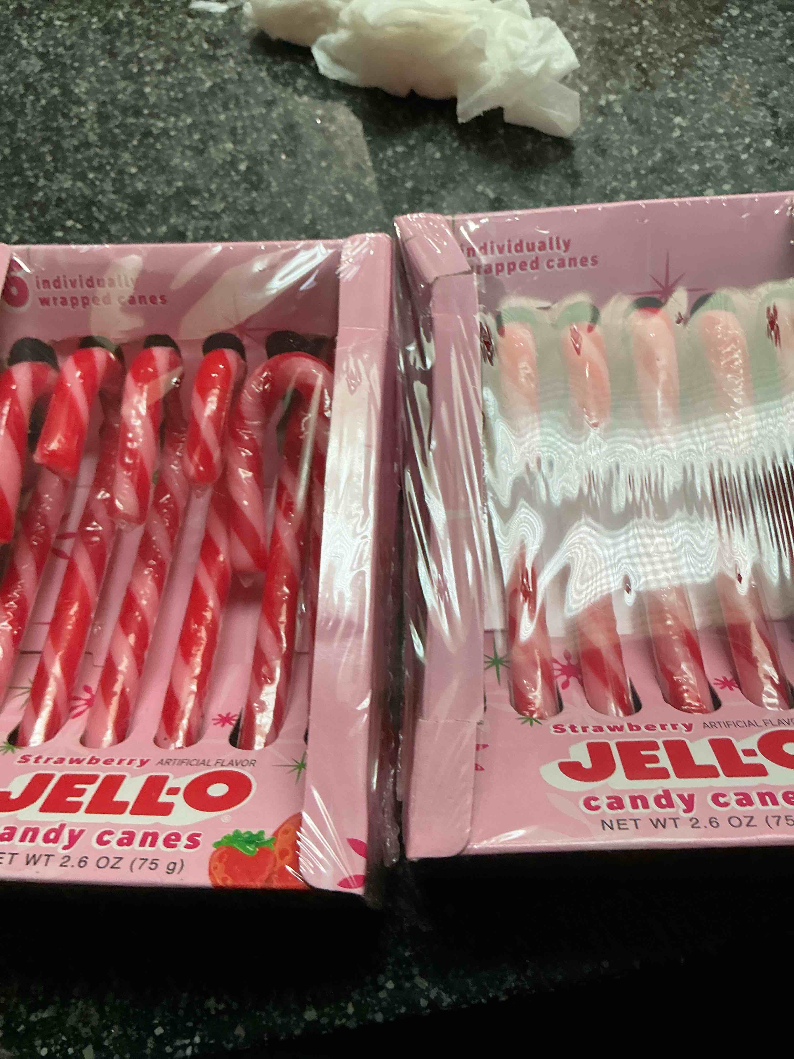 Strawberry Jell- O Candy Canes 6 Count  2 Pack 