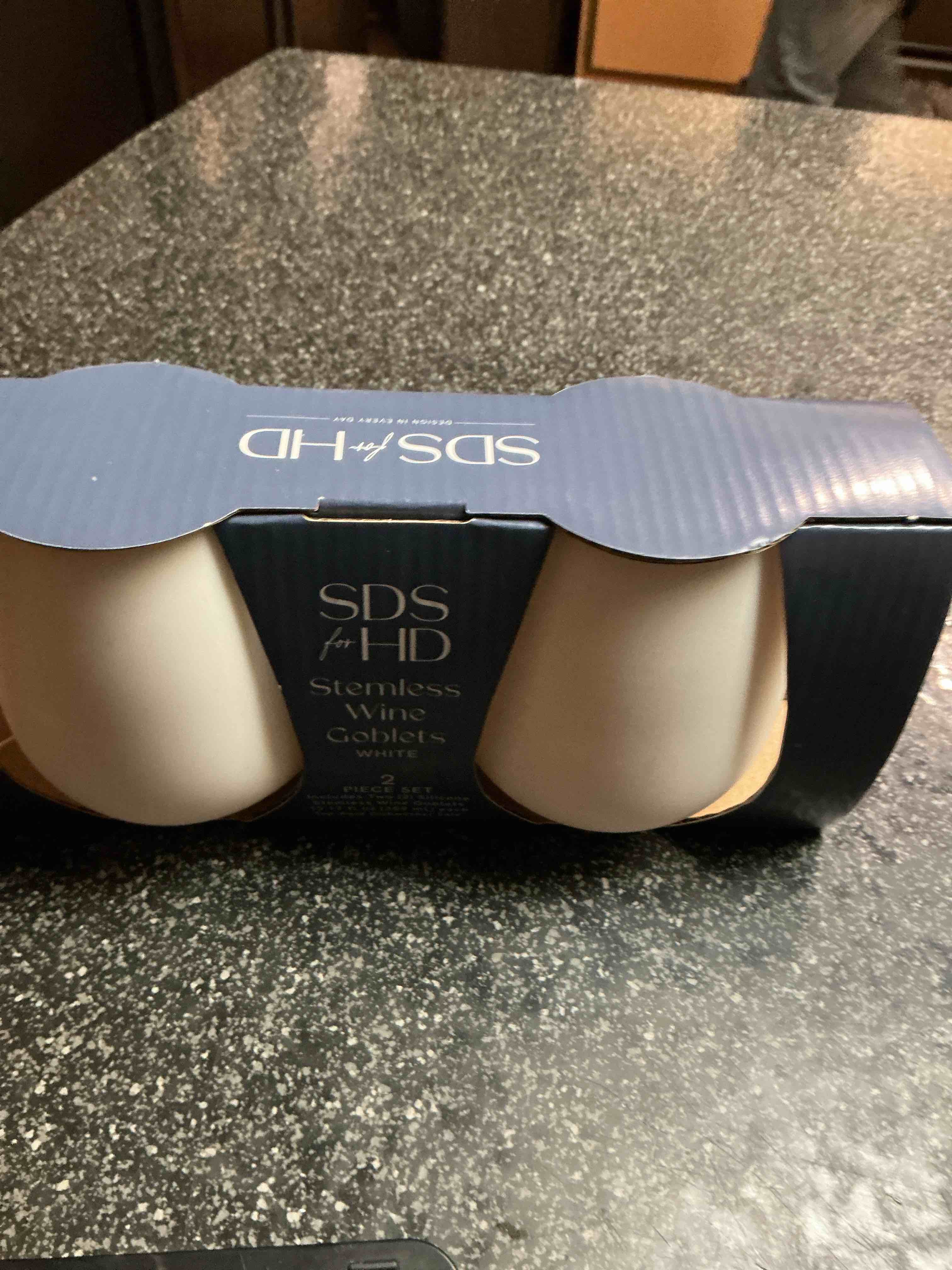 Condition photo showing New/Like New for SDS For HD Stemless Wine Goblets  Contains 2 