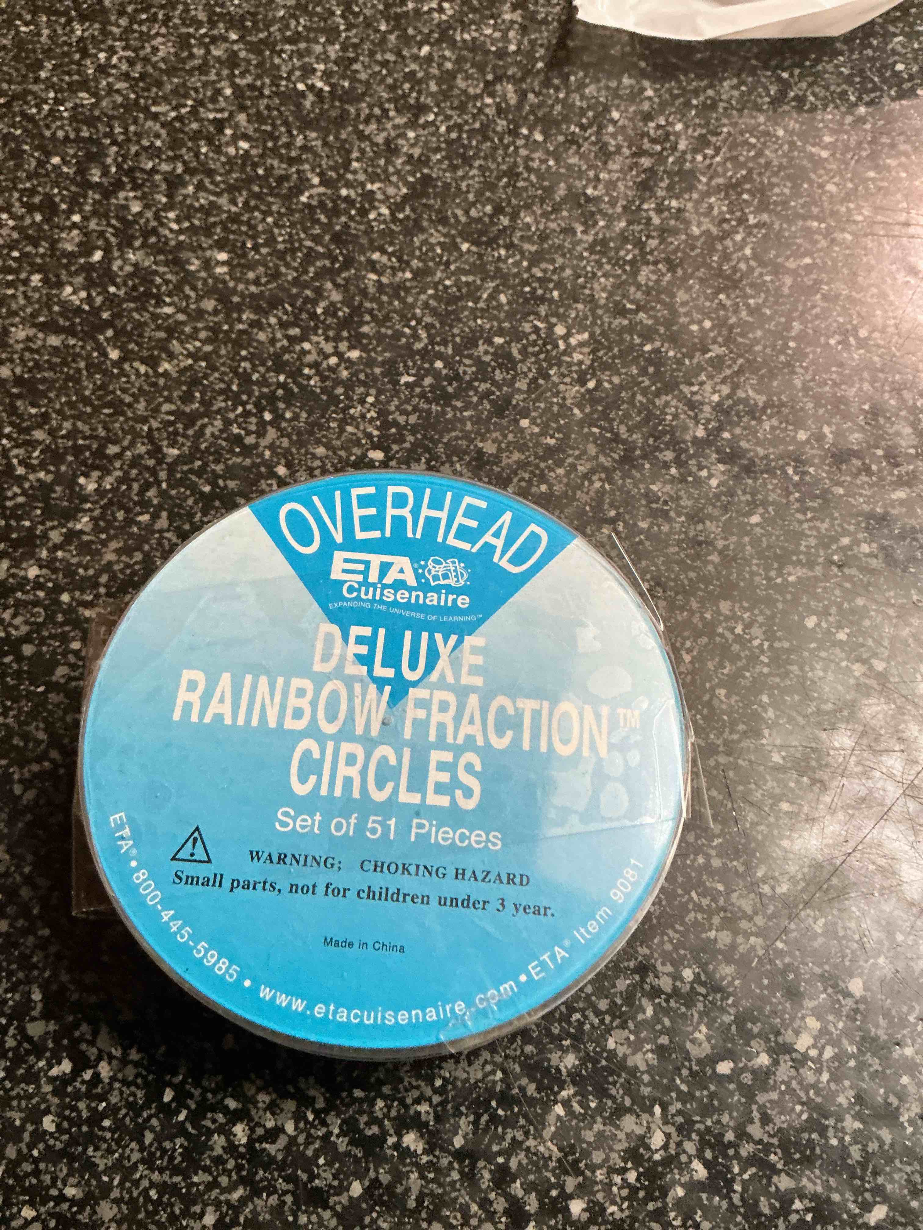 Overhead ETA Deluxe Rainbow Fraction Circles Set Of 51 pieces 