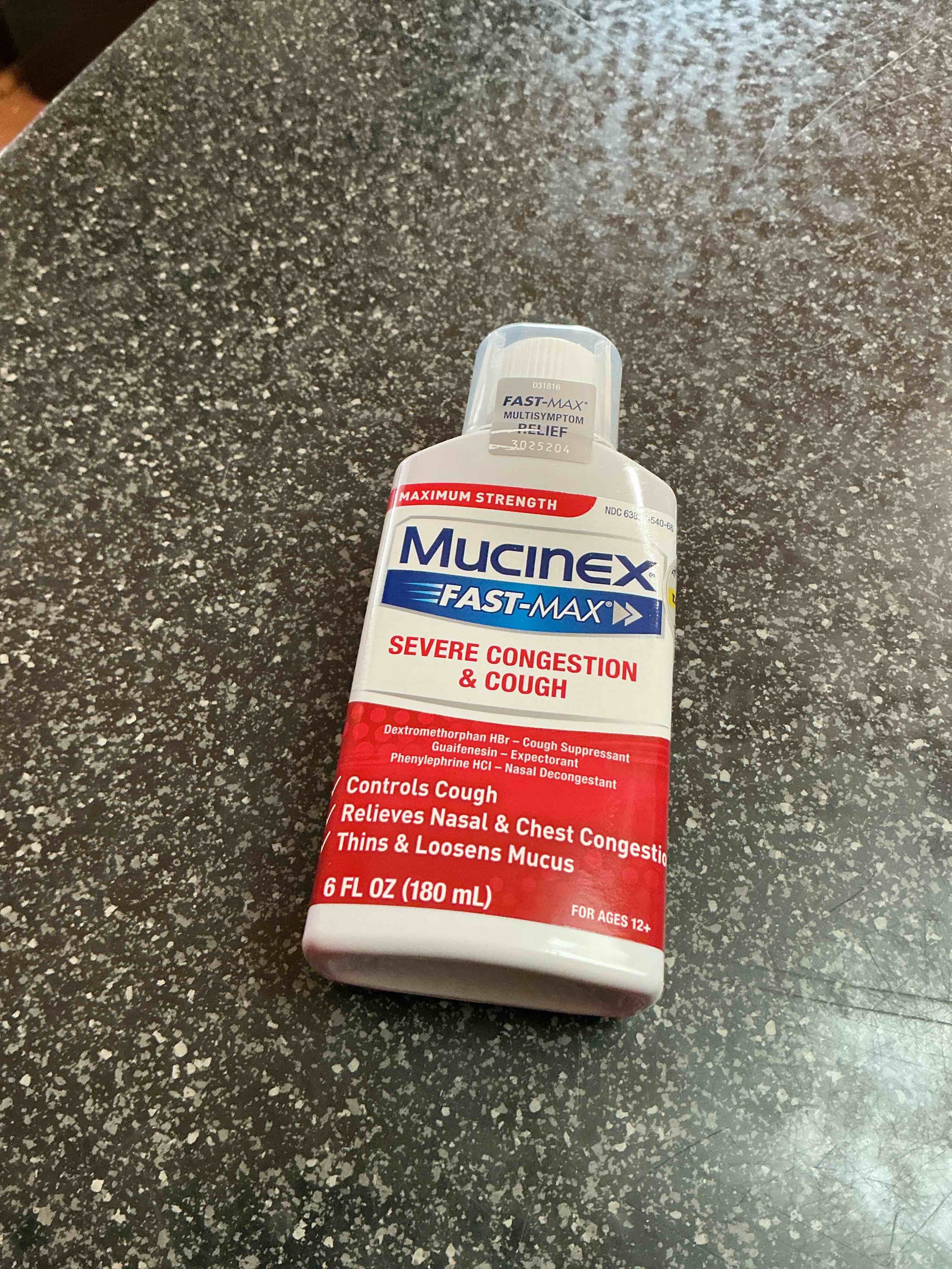 Mucinex Fast-Max Severe Congestion & Cough Medicine, Maximum Strength Symptom Relief, Over-The-Counter Medication, Cold Medicine, Cough Suppressant, Expectorant, Nasal Decongestant, 6 Fl Oz