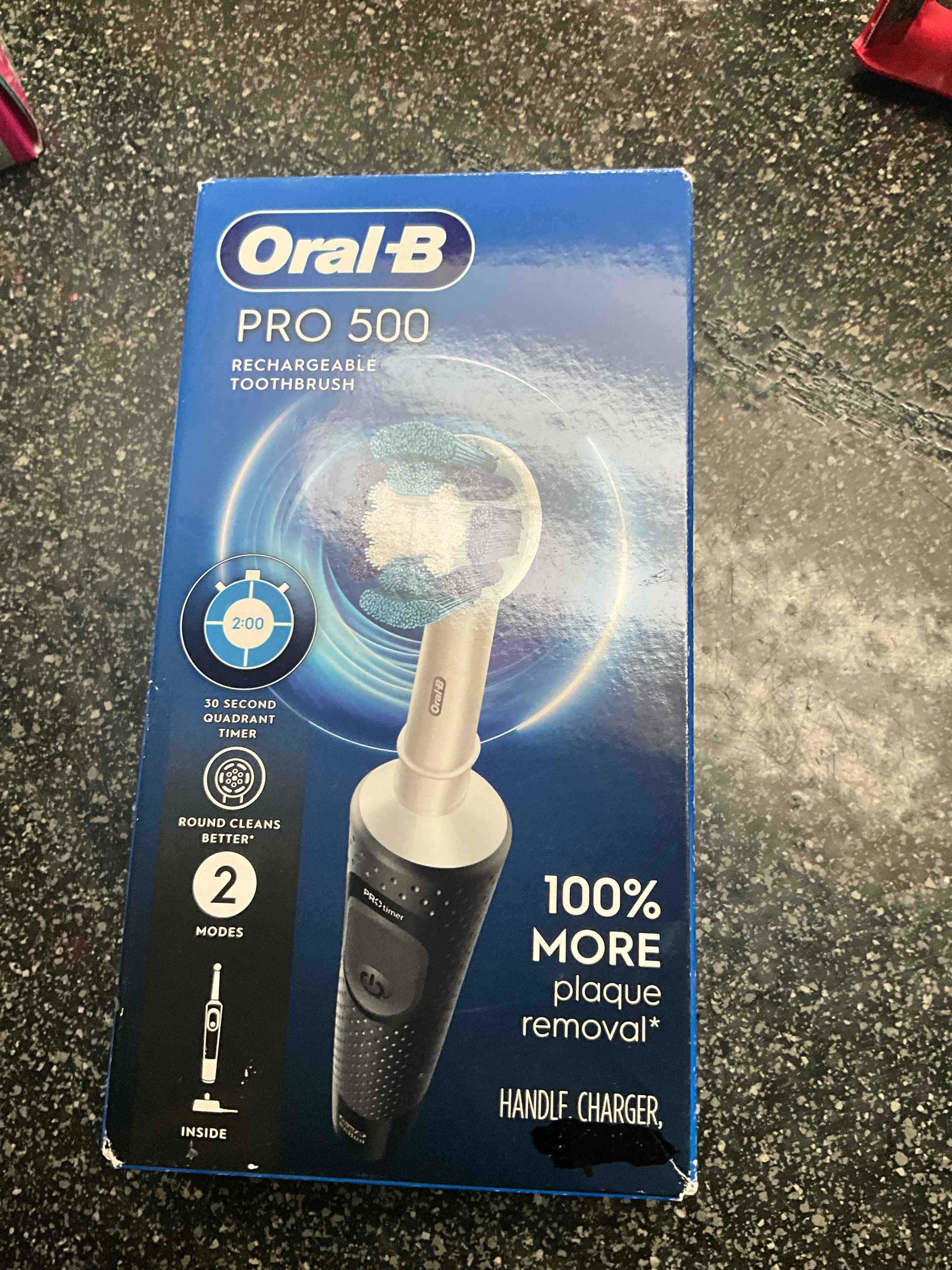 Oral-B Pro 500 Electric Toothbrush Rechargeable, Black