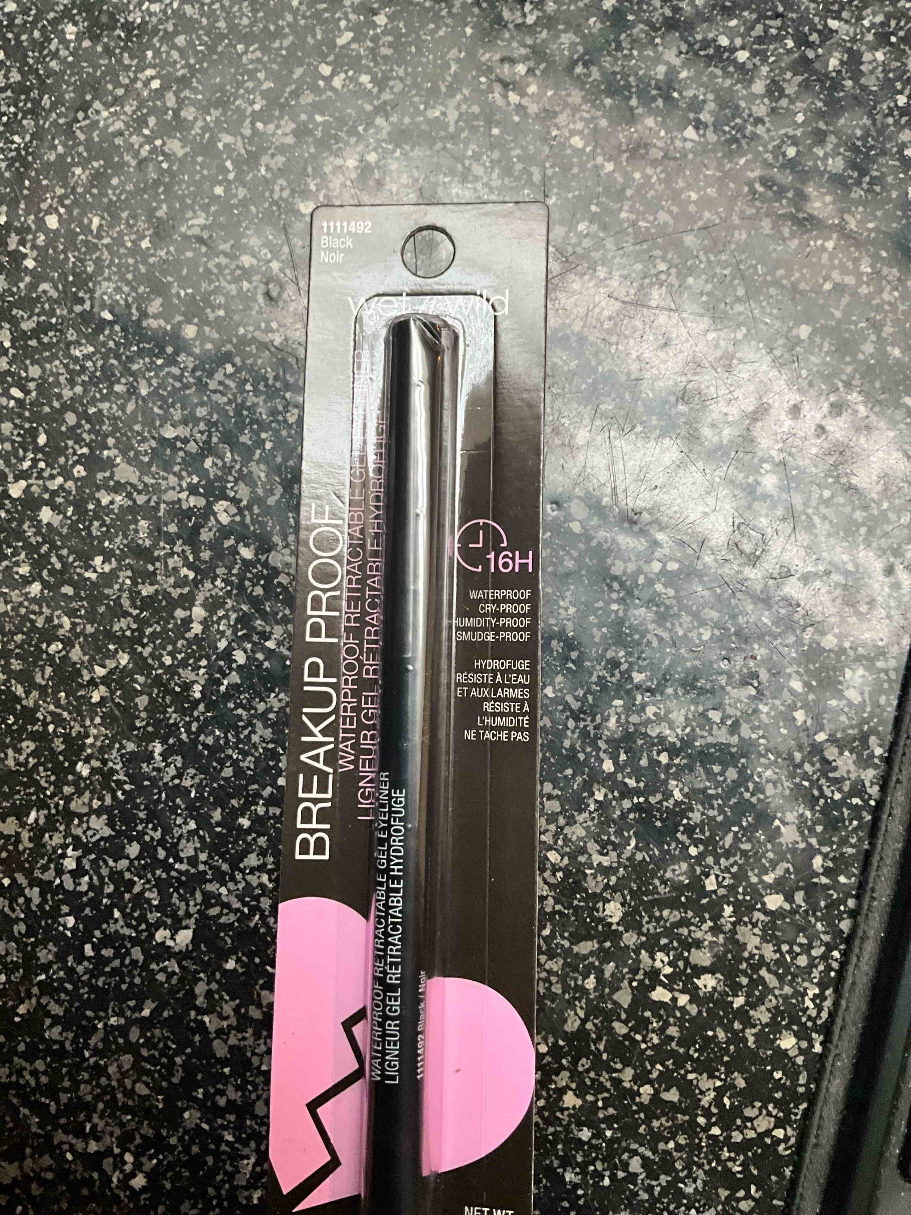 wet n wild Mega Last Breakup Proof Retractable Eyeliner - Ultra-Fine Brush, Waterproof,16-Hour Long-Lasting Wear - Cruelty-Free & Vegan - Black