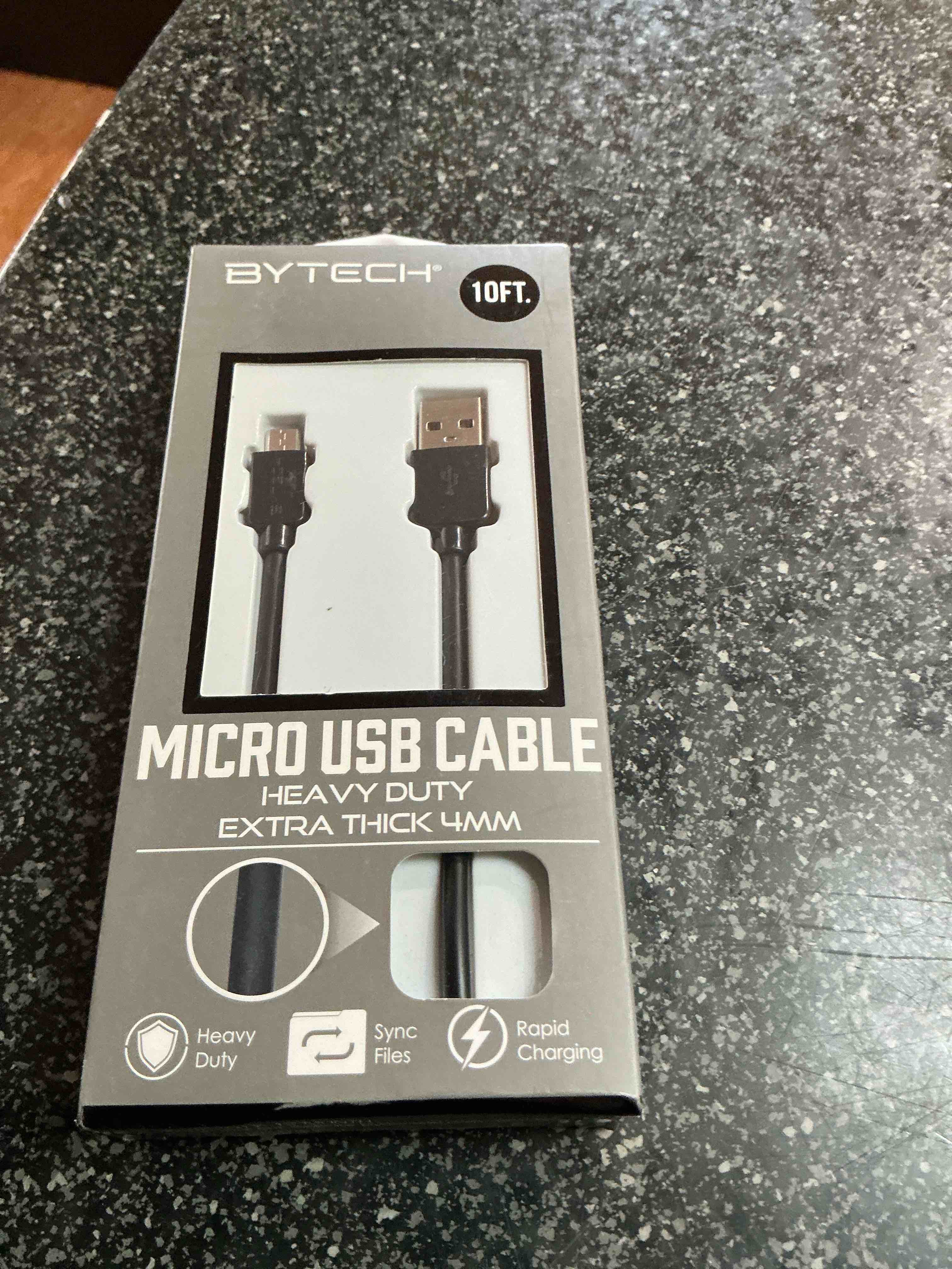 Bytech 10 FT. Micro USB Cable Heavy Duty Extra Thick 4MM 
