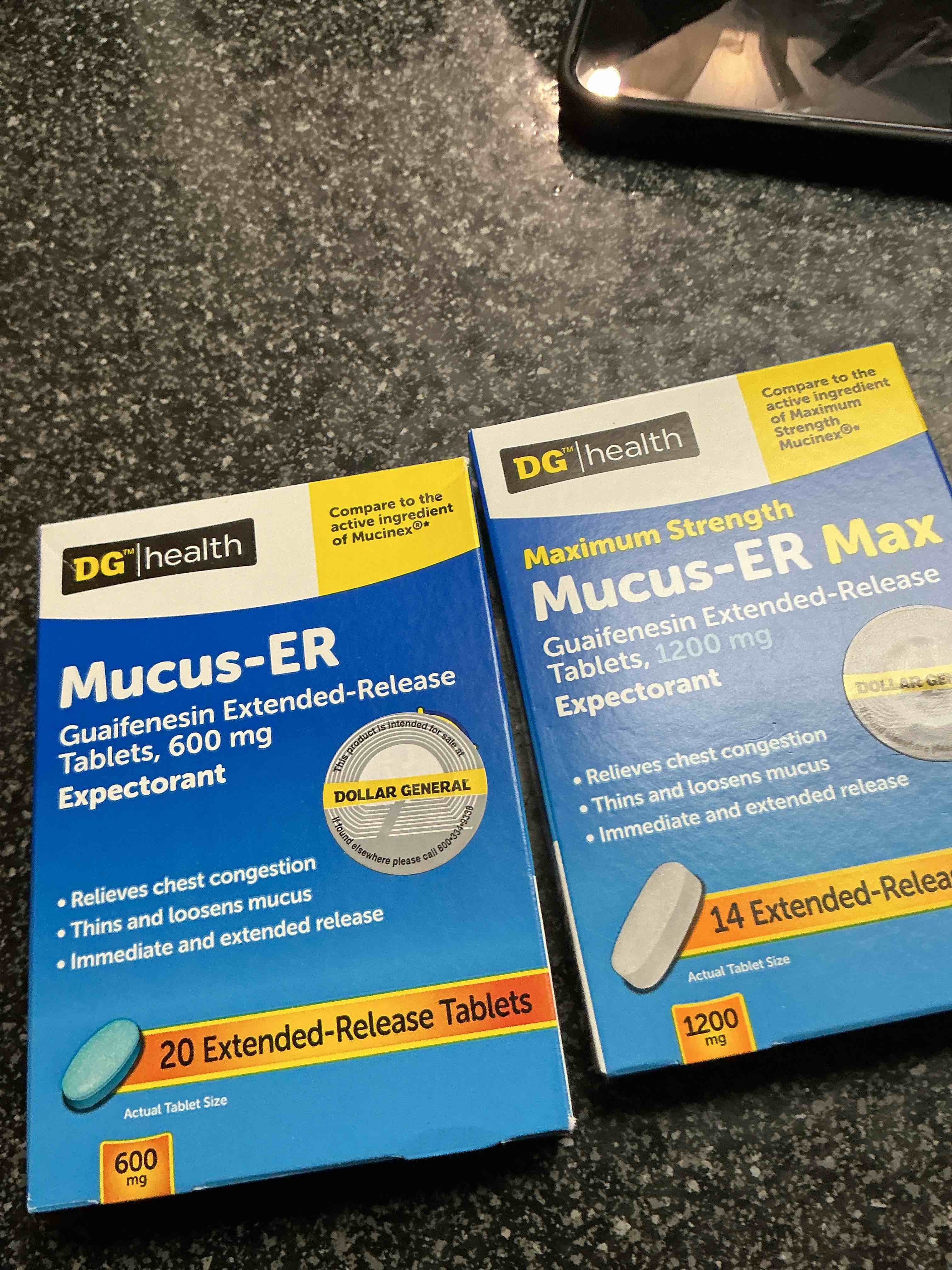 dg health maximum strength mucus-er max 14 extended -release tablets 