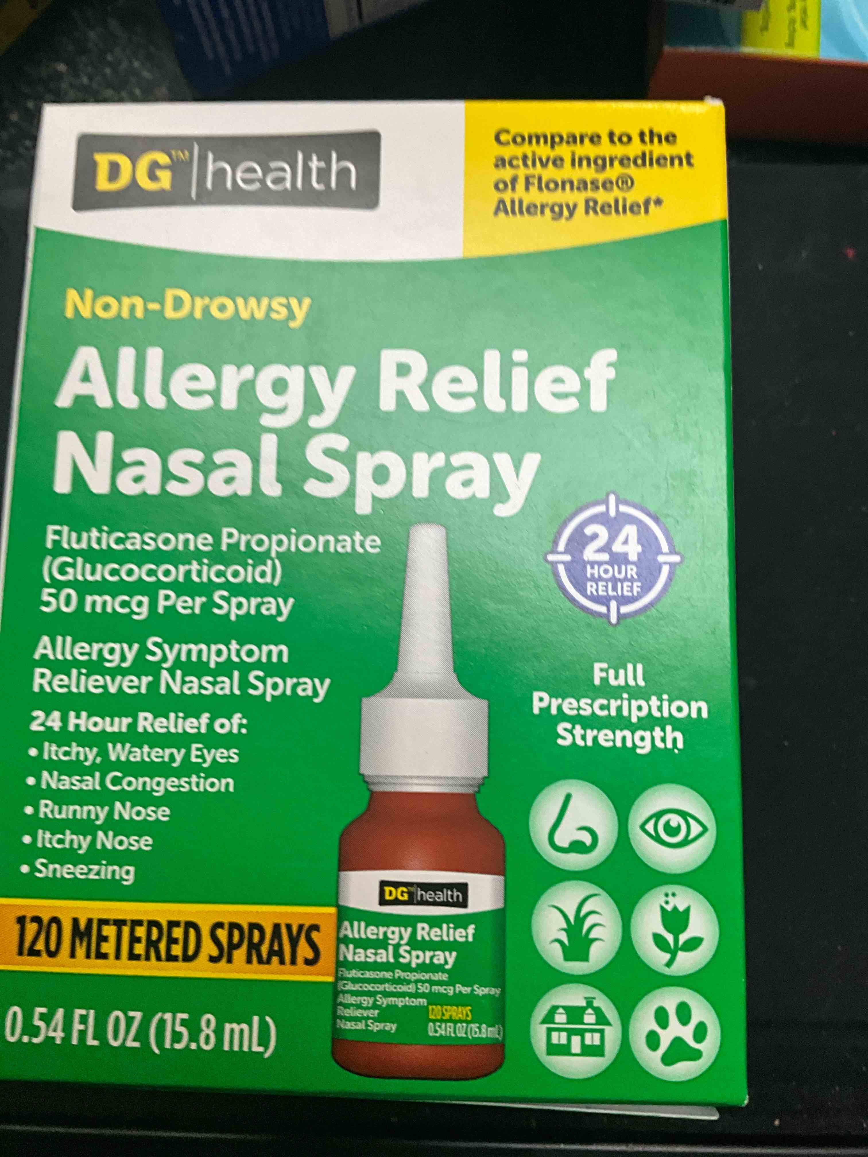 dg health - non-drowsy - allergy relief nasal spray - 120 metered sprays - .54 oz  