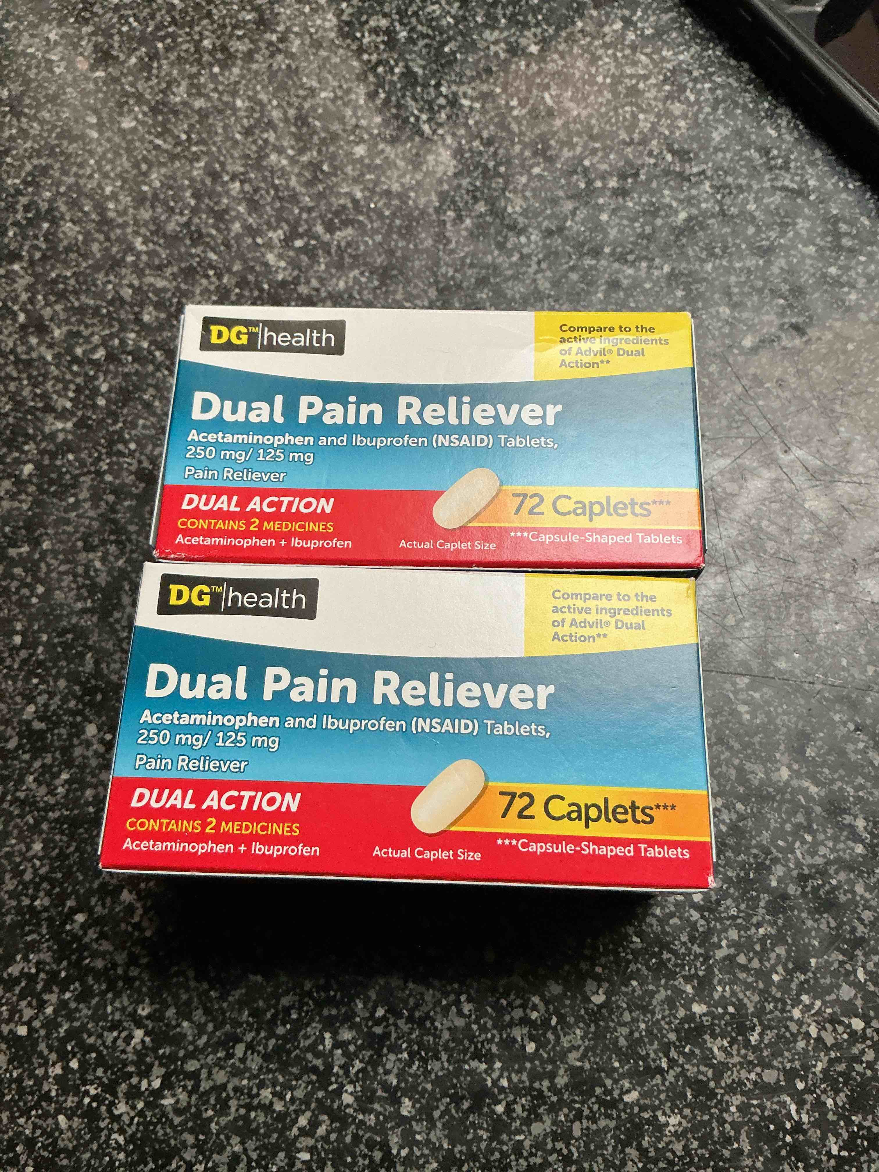 dg health dual pain reliever  72 caplets 