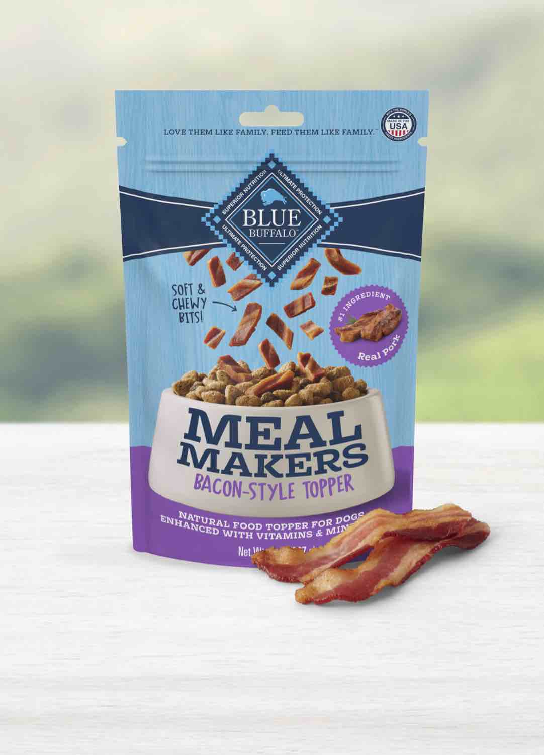 blue buffalo - meal makers - bacon style topper - 8 oz 