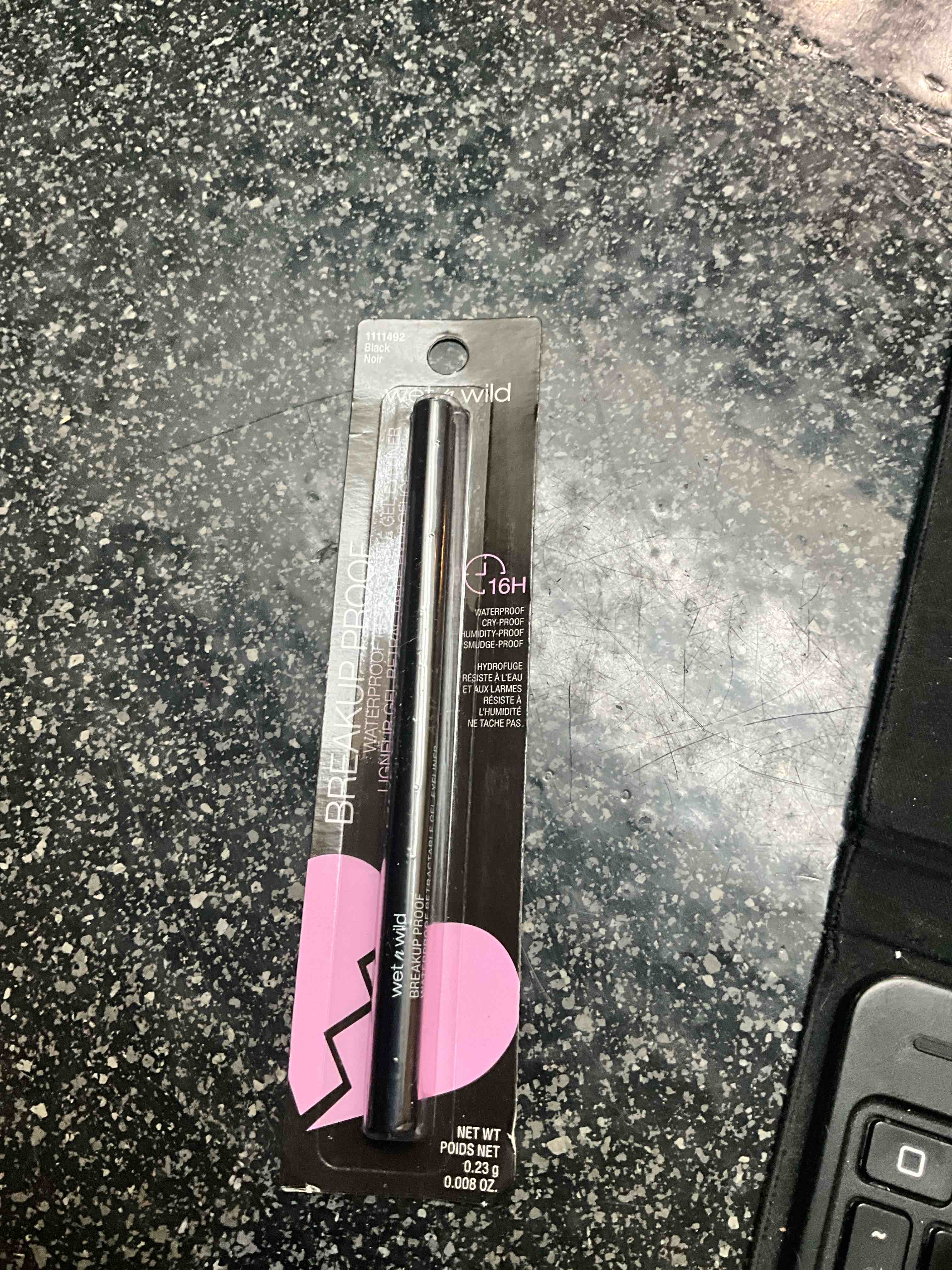 wet n wild mega last breakup proof retractable eyeliner - ultra-fine brush, waterproof,16-hour long-lasting wear - cruelty-free & vegan - black