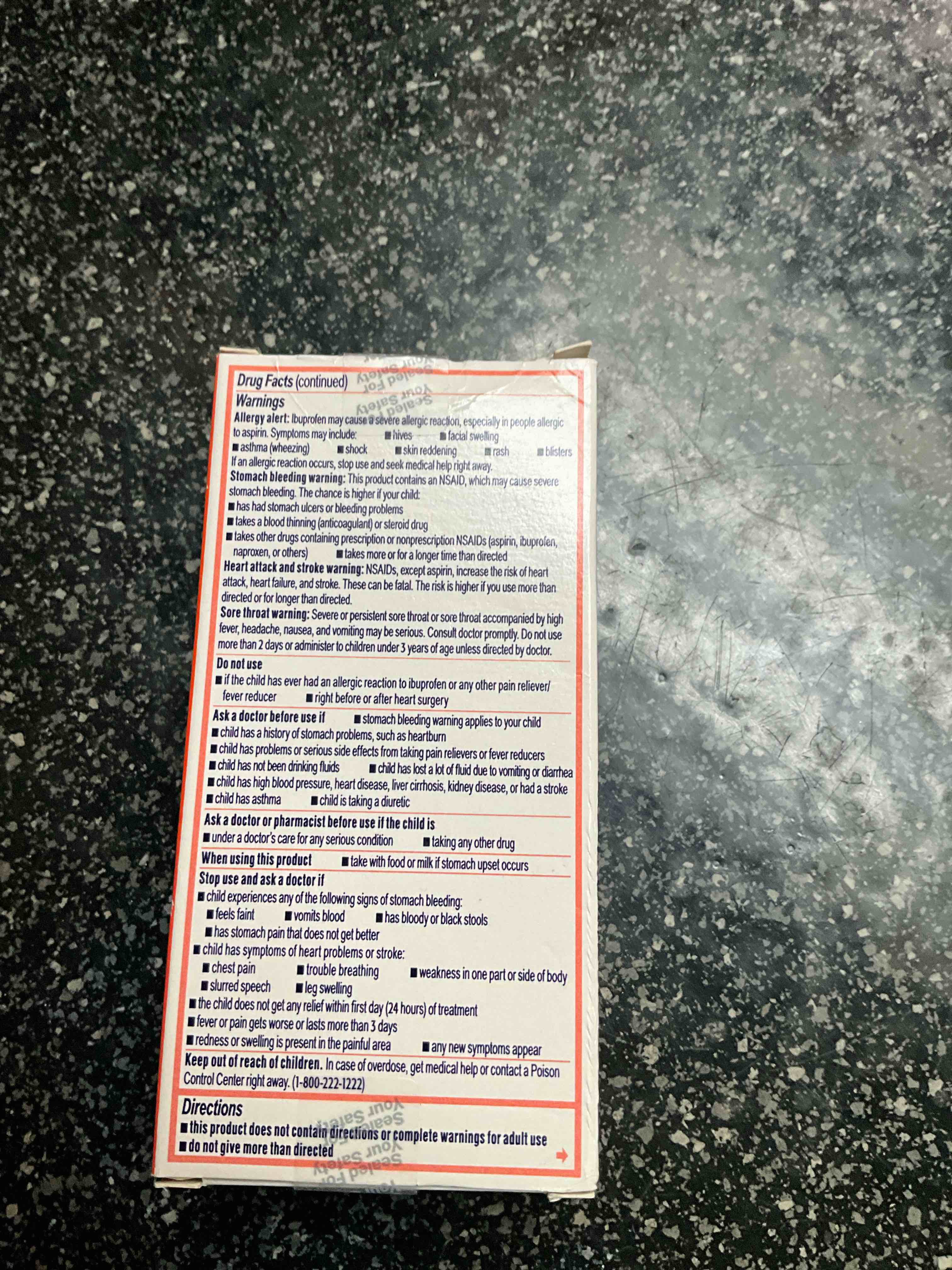 Condition photo showing As Is for Motrin Infant Drops - Concentrated - Original Berry Flavor - 1 oz 