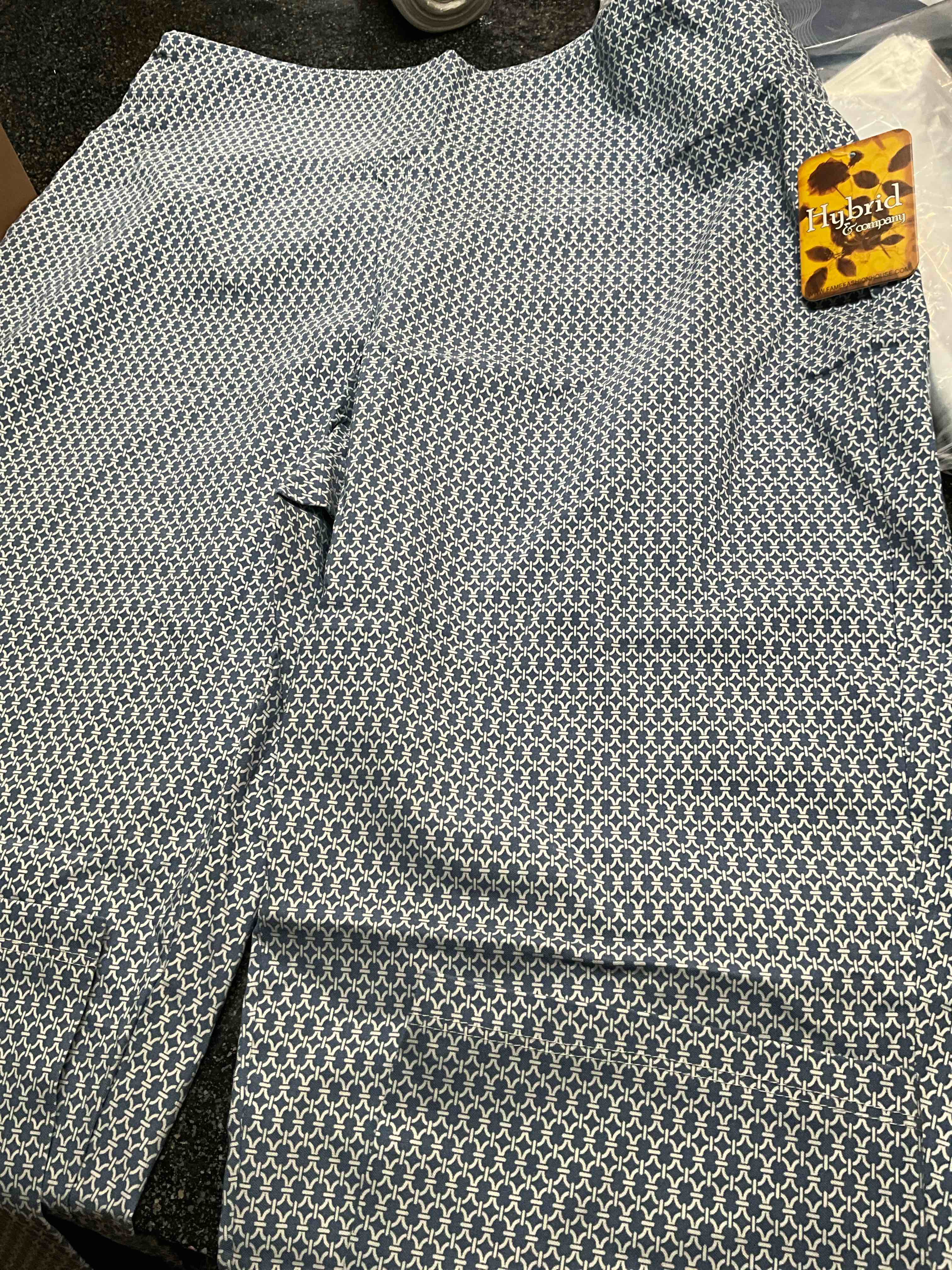 Condition photo showing New/Like New for Fame Fashion House - Ladies Exercise Pants - size 2X - blue/white 