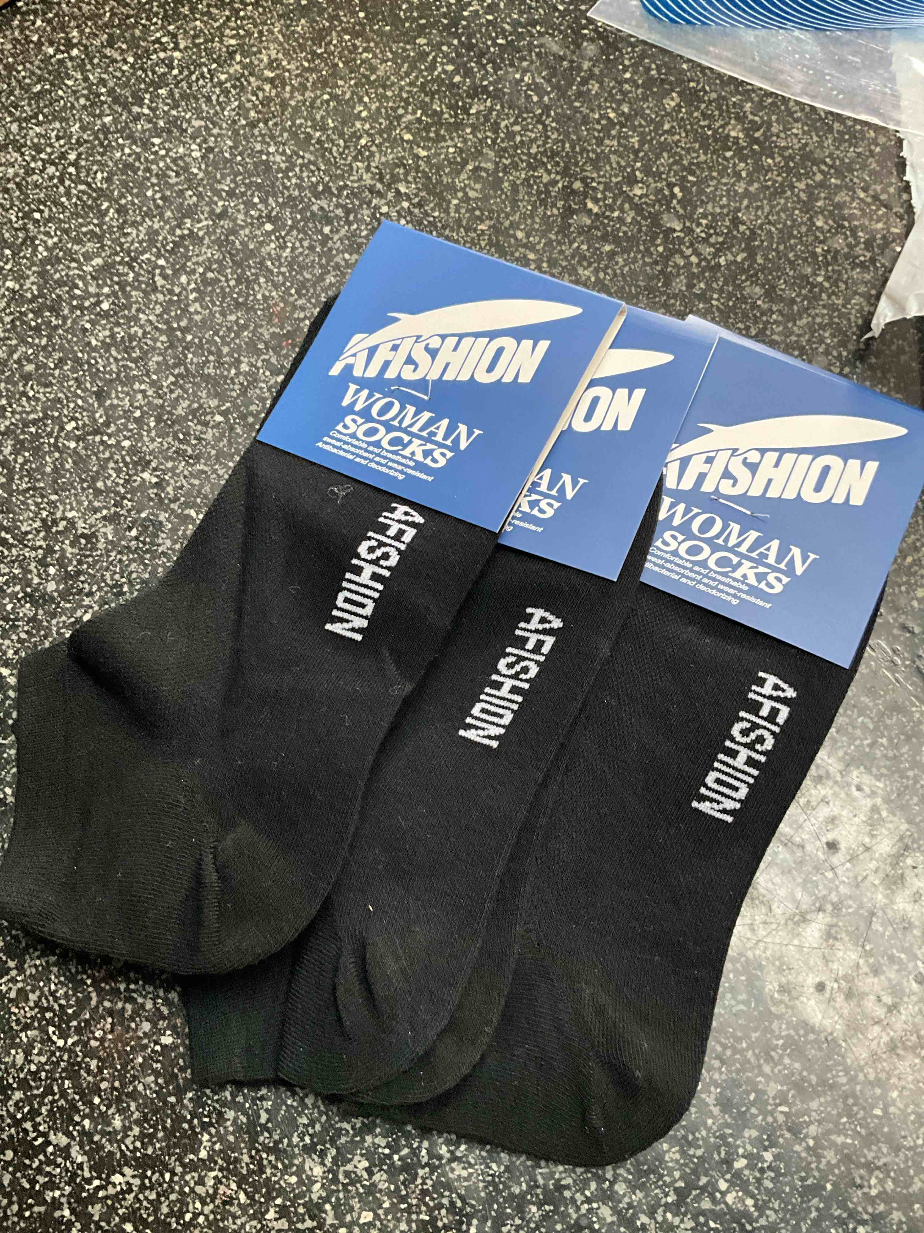 Condition photo showing New/Like New for AFISHION - Woman’s Socks - 3 pr - Black - Ankle Socks