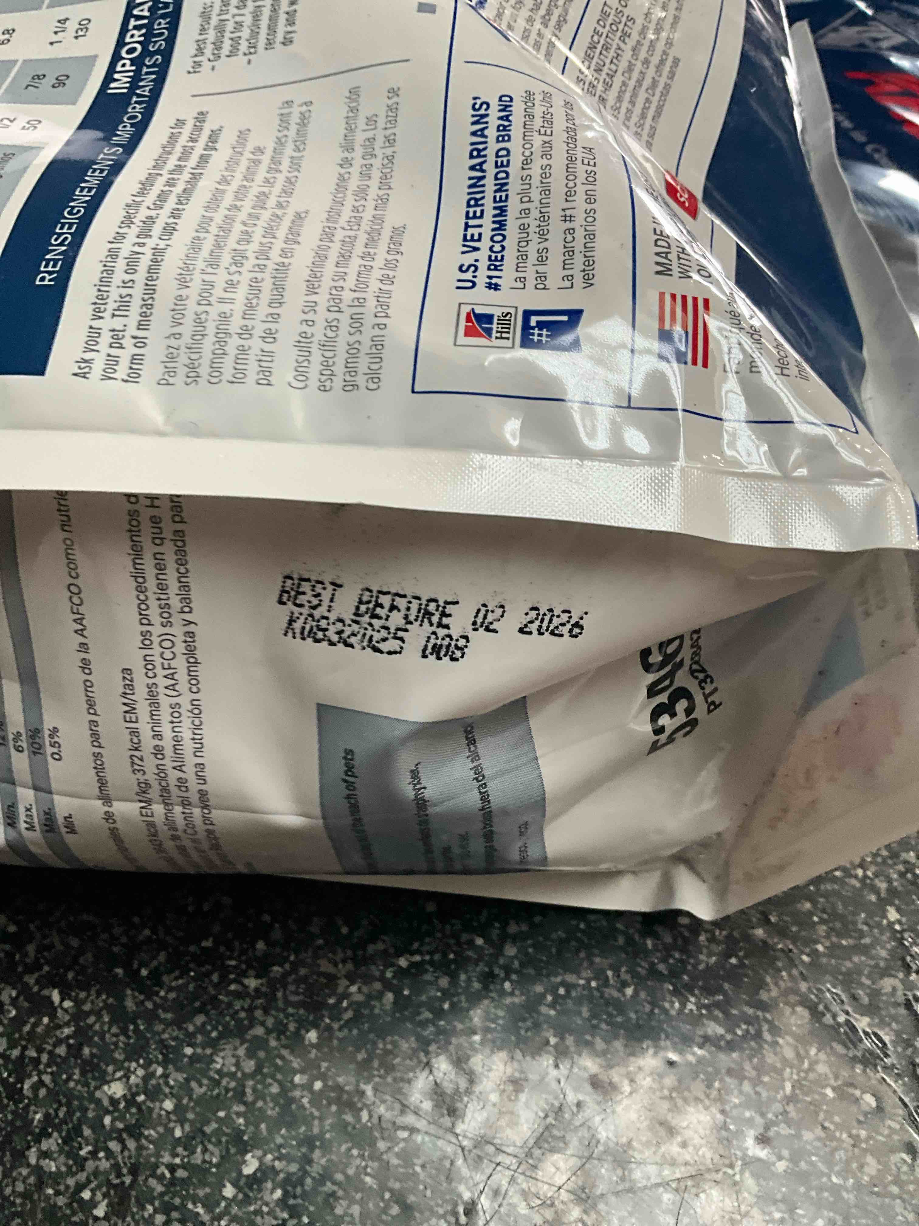 Condition photo showing As Is for Hill's Prescription Diet d/d Food Sensitivities Potato & Salmon Formula Dry Dog Food, Veterinary Diet, 8 lb. Bag