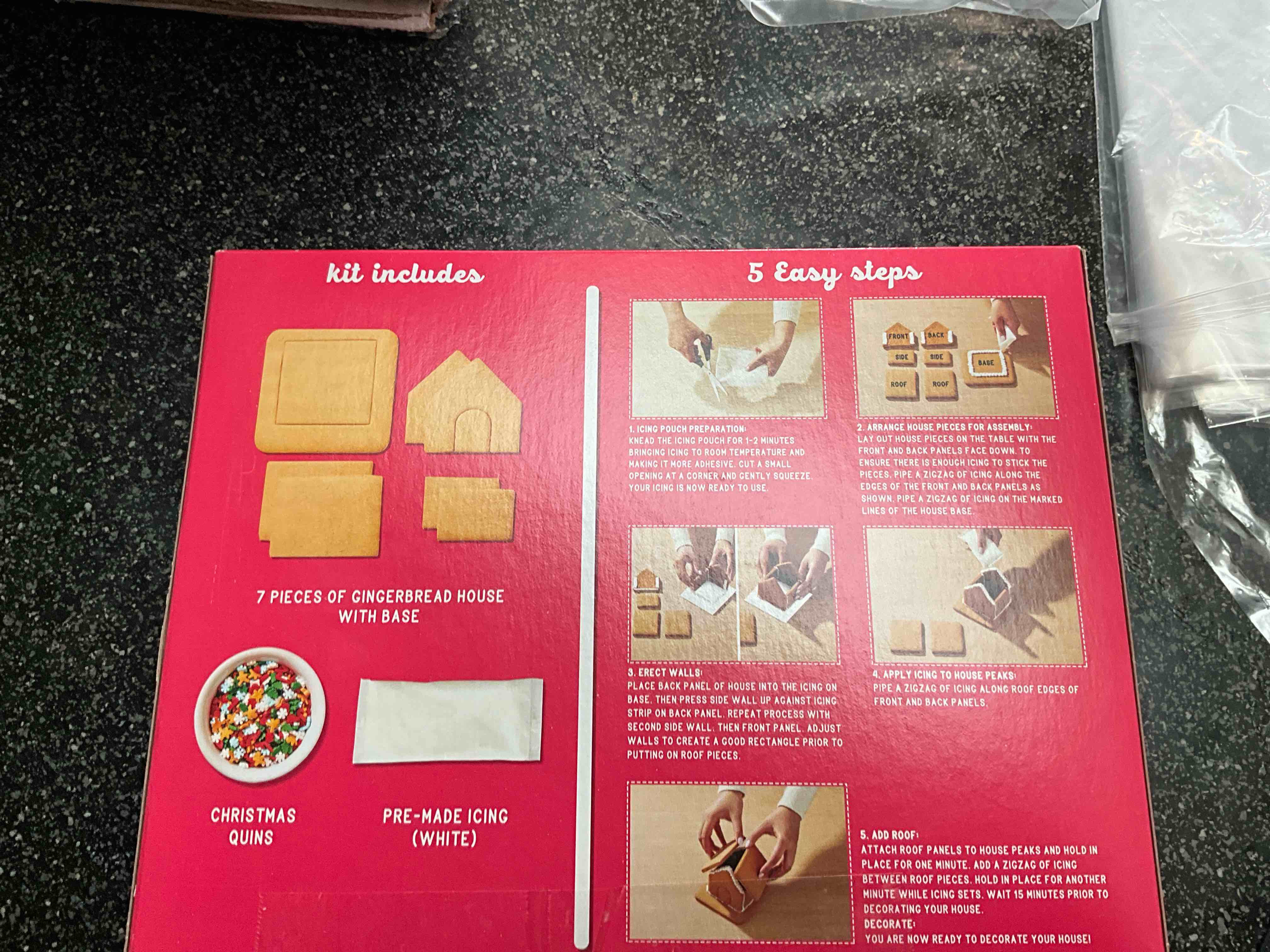 Condition photo showing New/Like New for Create A Treat - Build Your Own Gingerbread House - Cookie Kit - 14.2 oz 