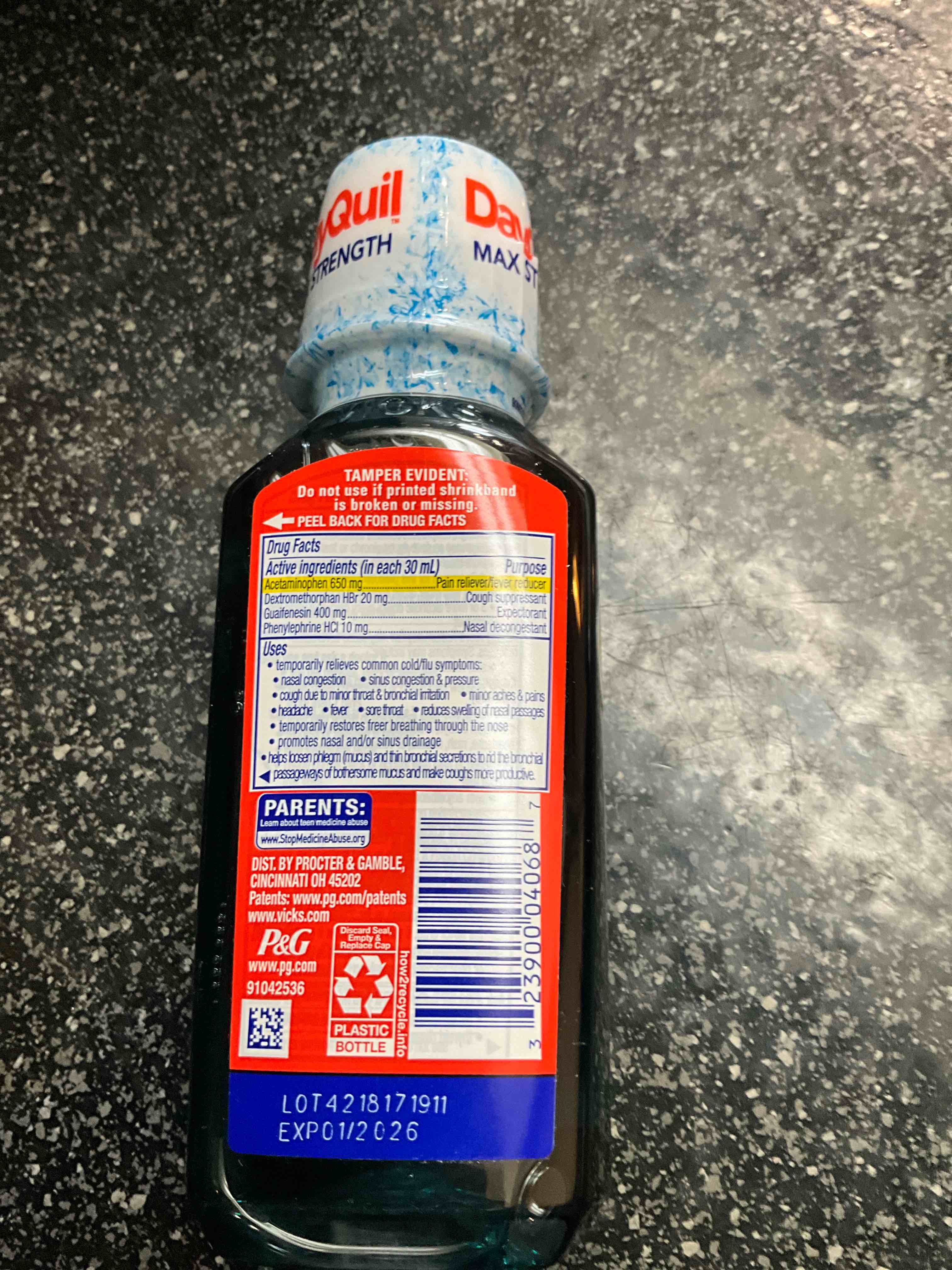 Condition photo showing As Is for Vicks DayQuil - VapoCool - Severe Cold & Flu + Congestion - 8 oz 