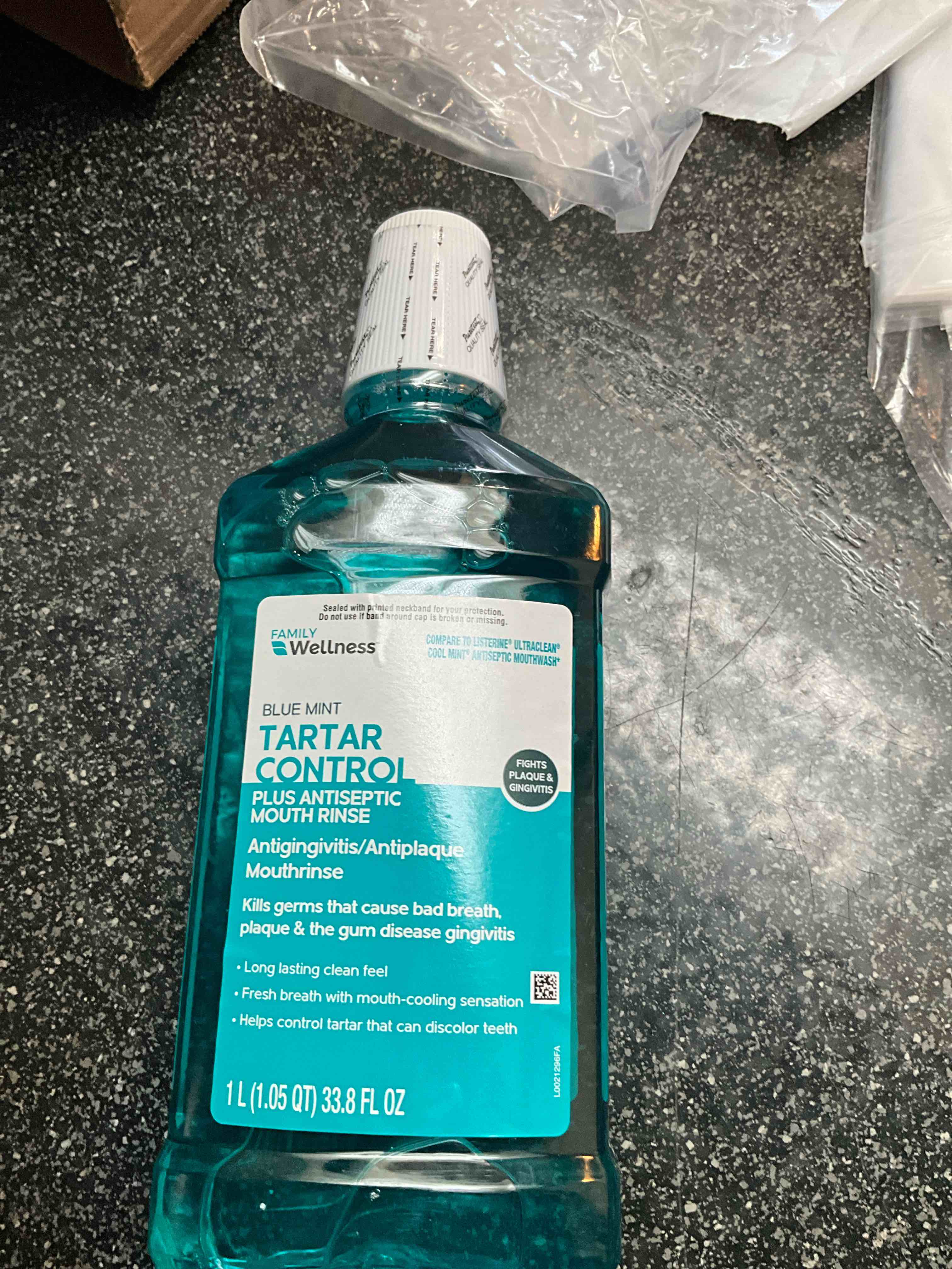 Family Wellness - Blue Mint - Tartar Control/Antiseptic Mouth Rinse - 33.8 oz 