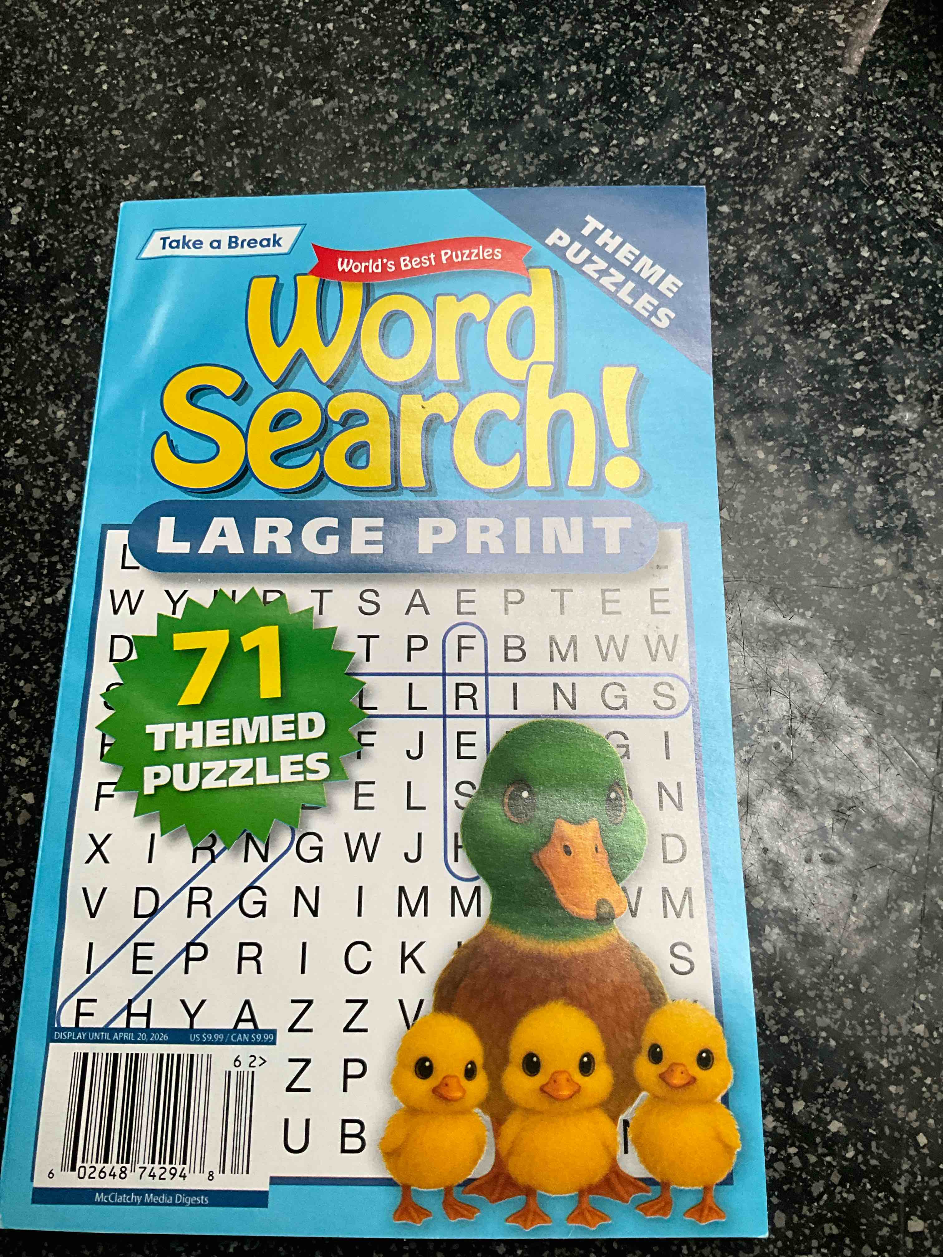 Condition photo showing New/Like New for Take A Break - Theme Puzzles - Word Search - Large Print 