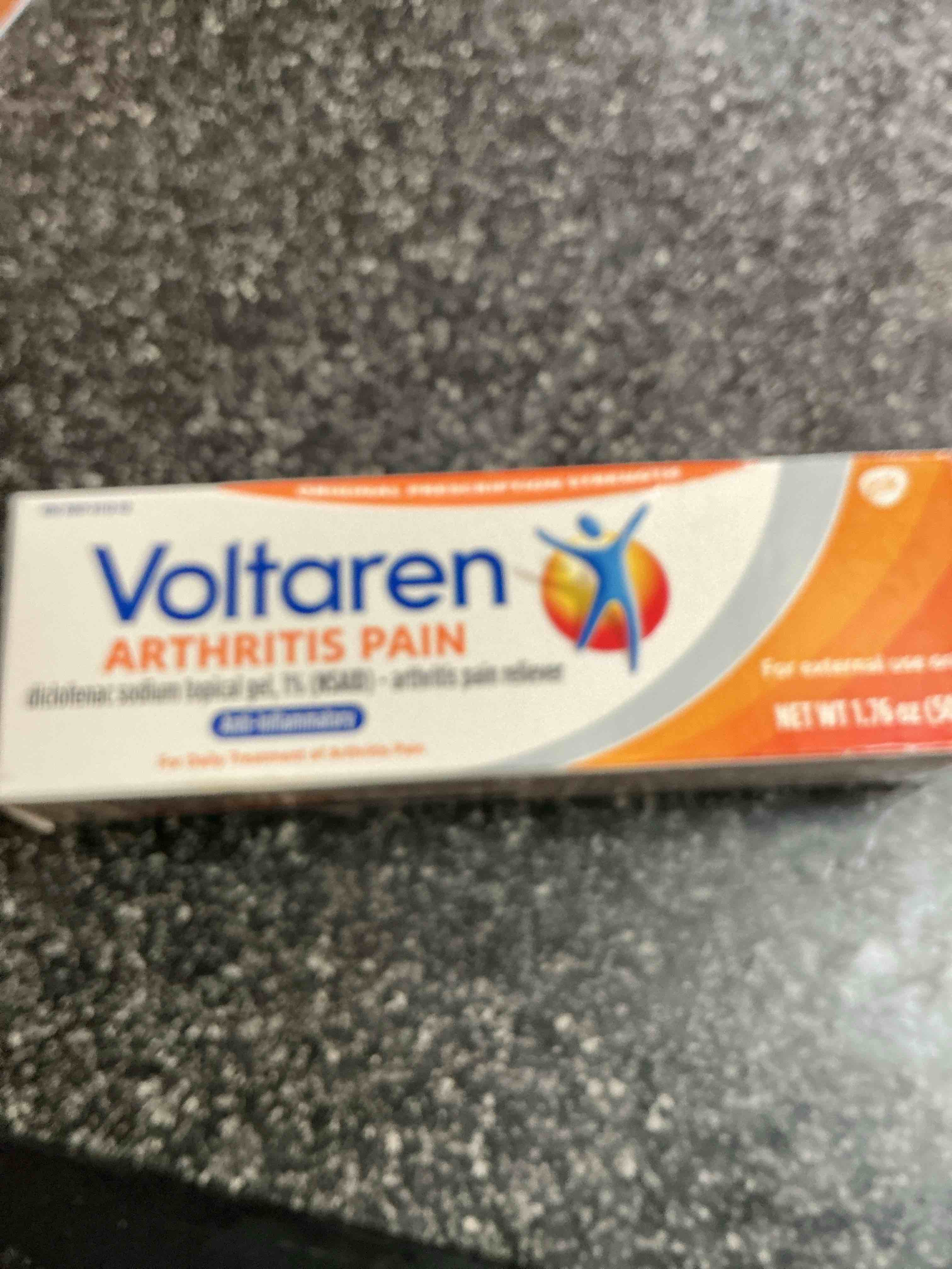 Voltaren Arthritis Pain Relief Gel, Diclofenac Sodium, 1% (NSAID), Clinically Proven Powerful Pain Reliever, No Prescription Needed, 1.7oz