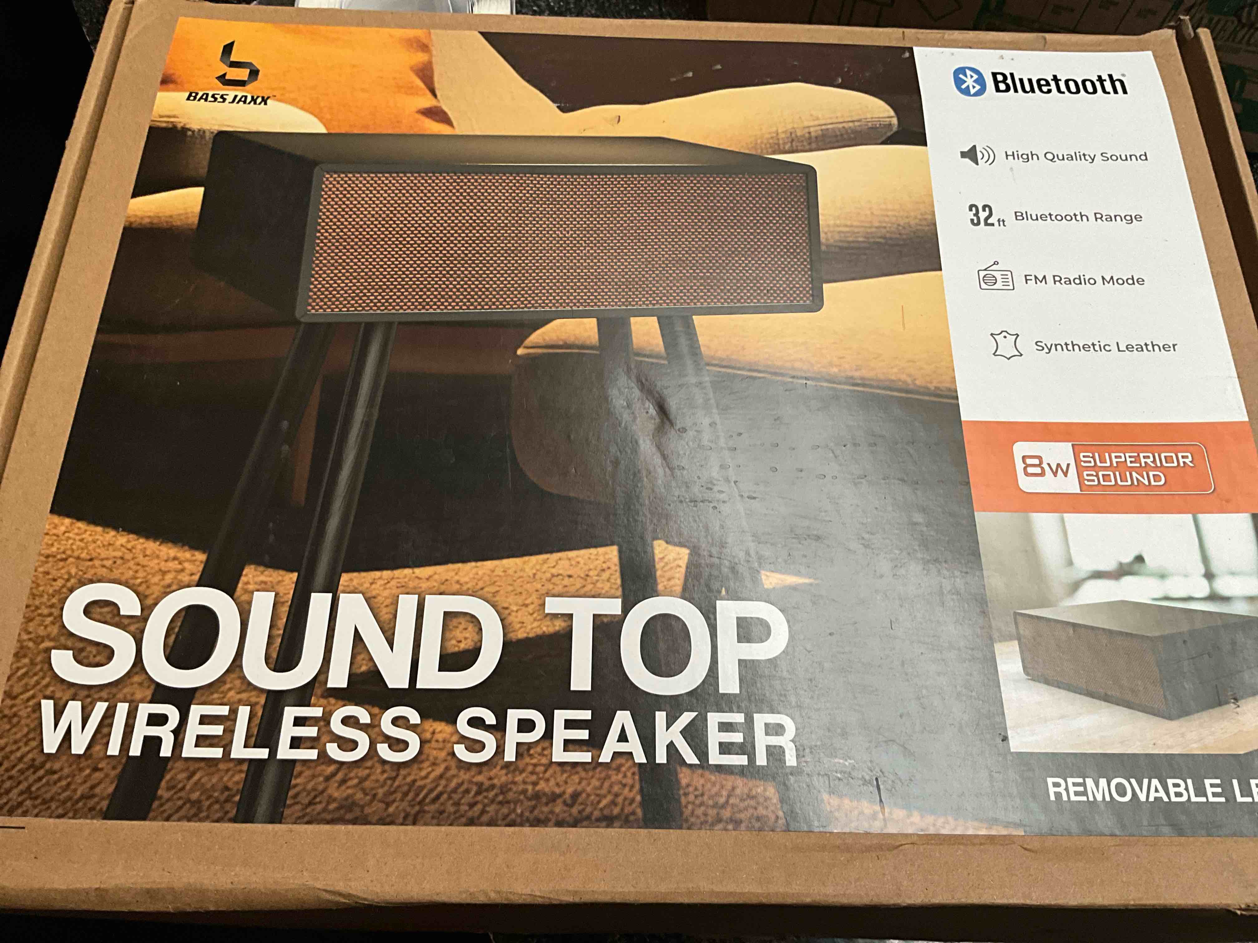 Condition photo showing New/Like New for Bass Jaxx - Sound Top Table - Wireless Bluetooth Speaker - Removable Legs