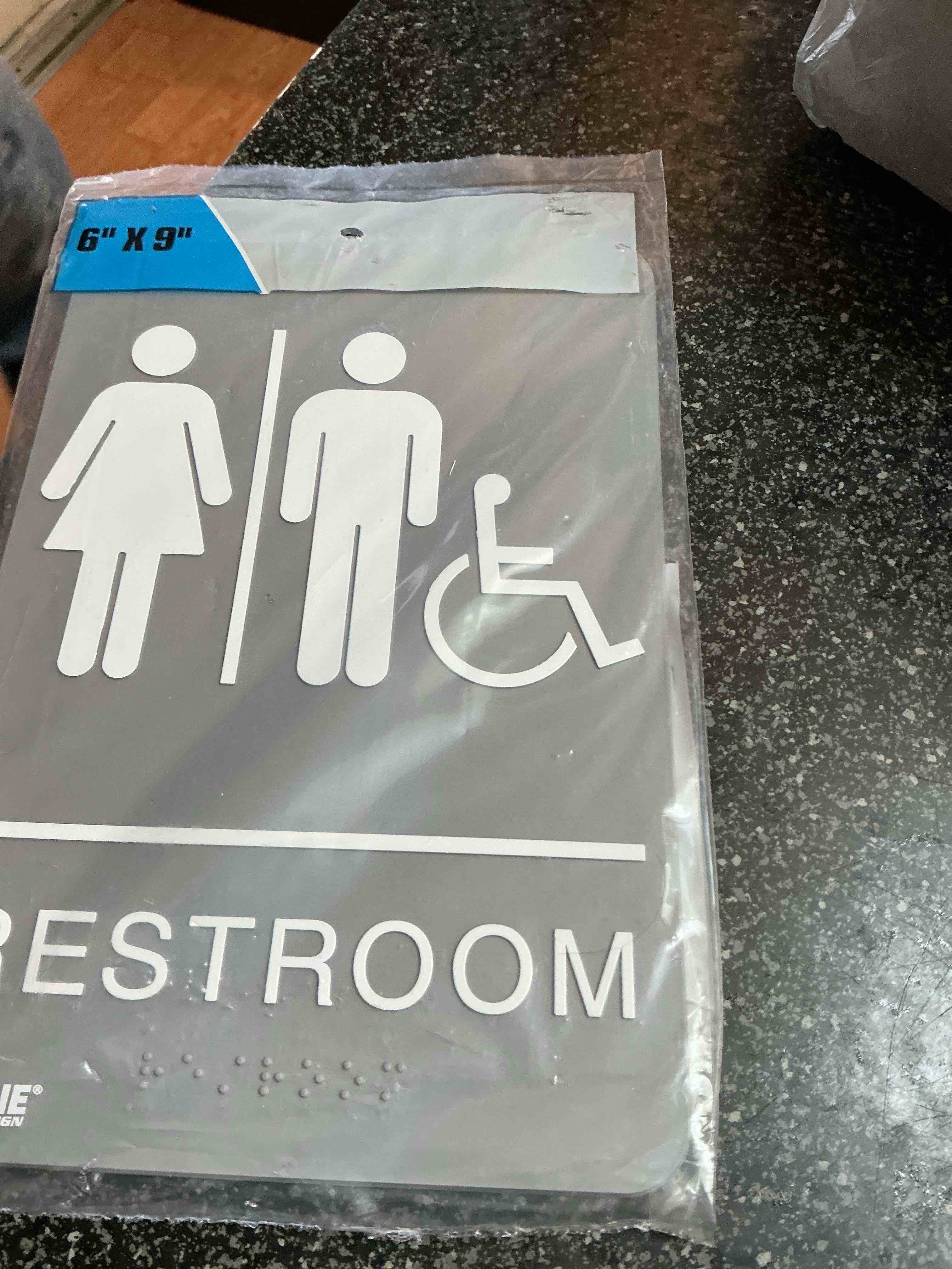 Condition photo showing New/Like New for Restroom Signs 6 “ X  9” 