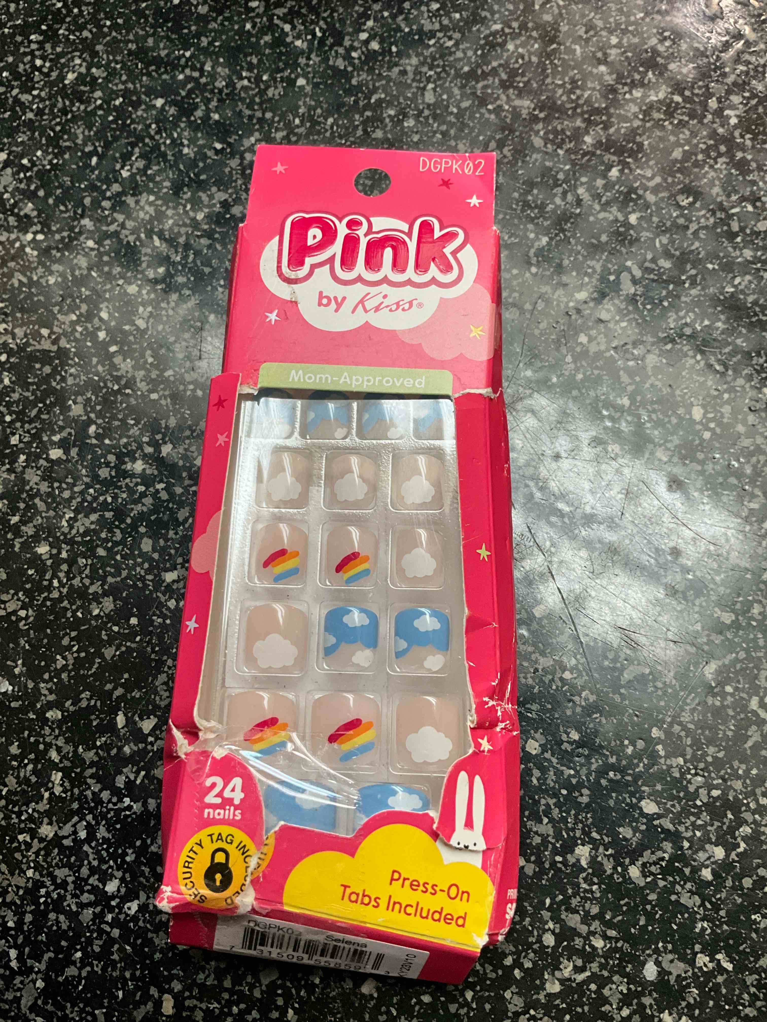 Condition photo showing New/Like New for Pink by Kiss - 24 kids press on Nails 