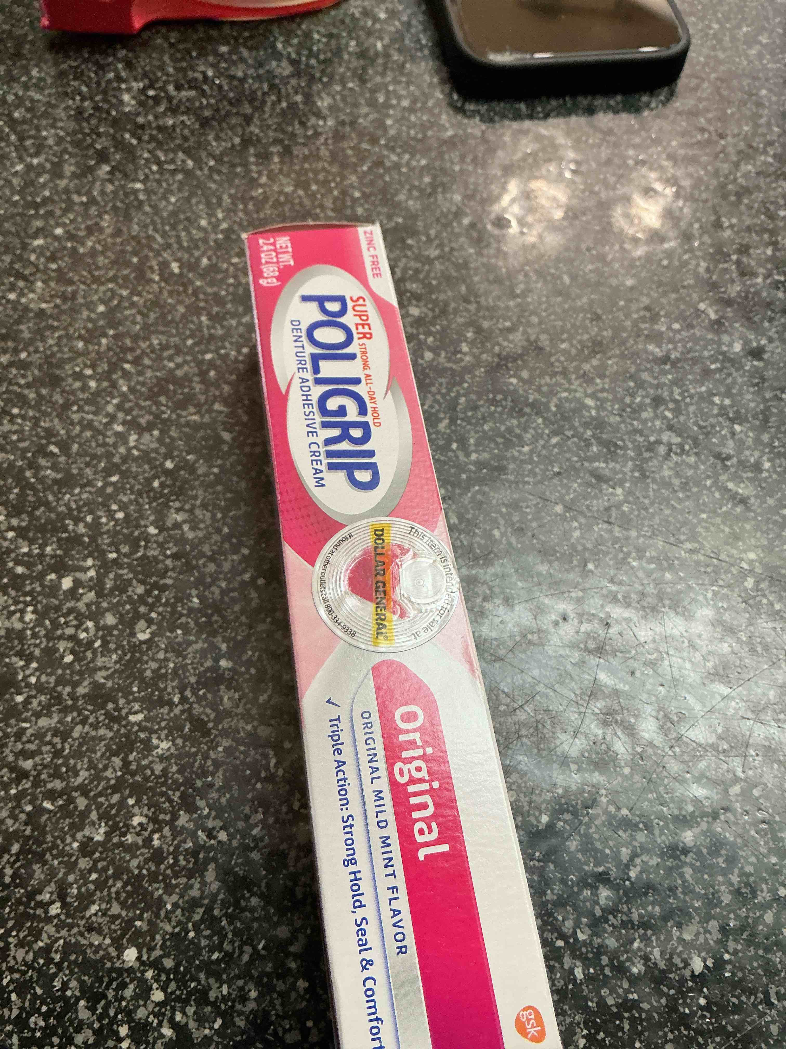 Zinc Free Super Poligrip Denture Adhesive Cream 2.4 OZ.