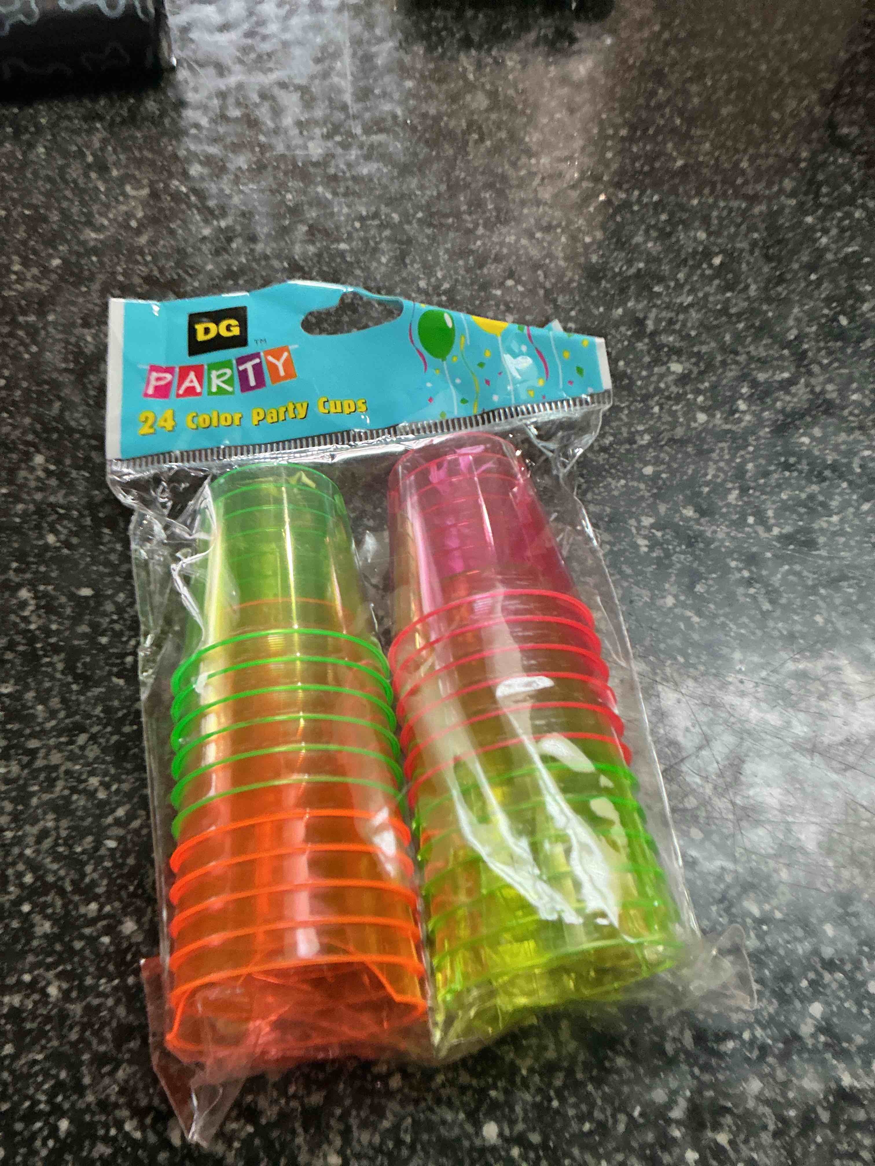 Condition photo showing New/Like New for DG Party Cups 24 Color Count