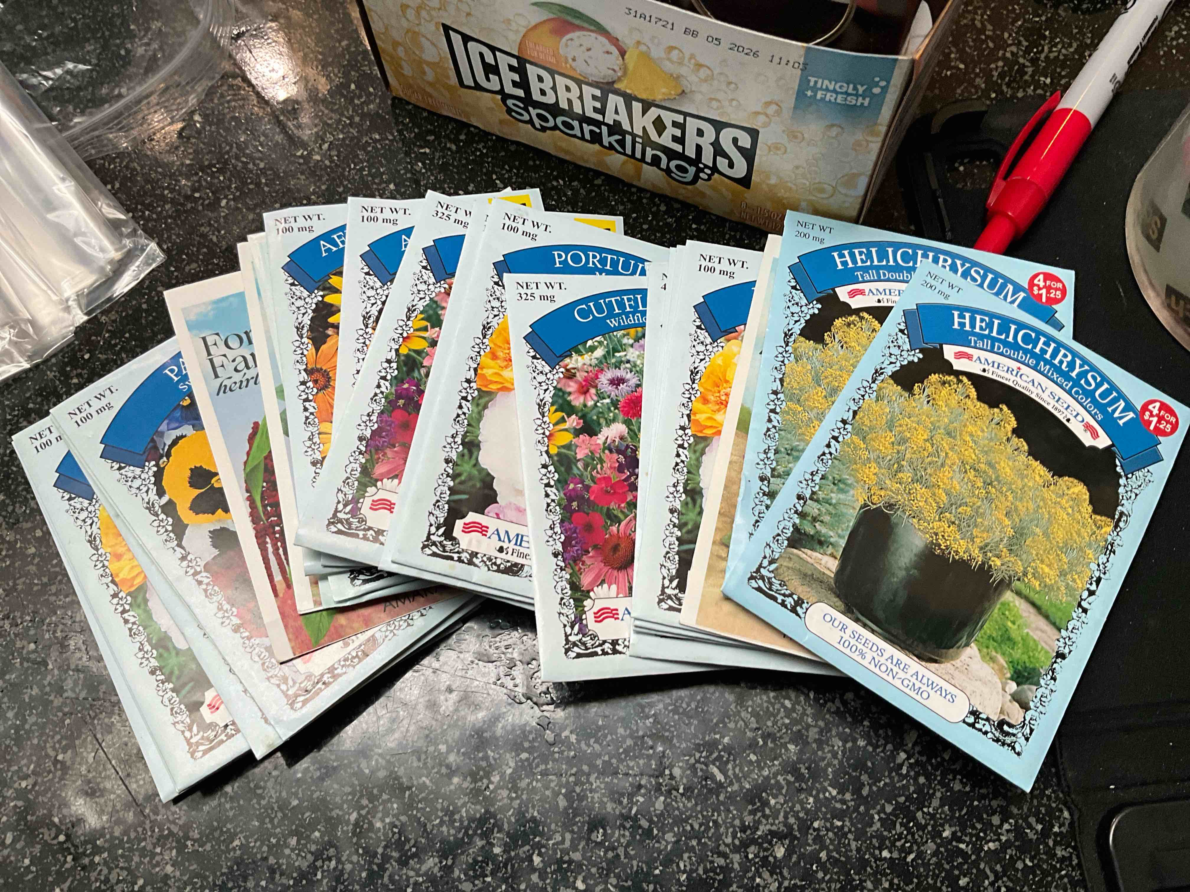 Condition photo showing As Is for LOT - Variety Flower Seeds 