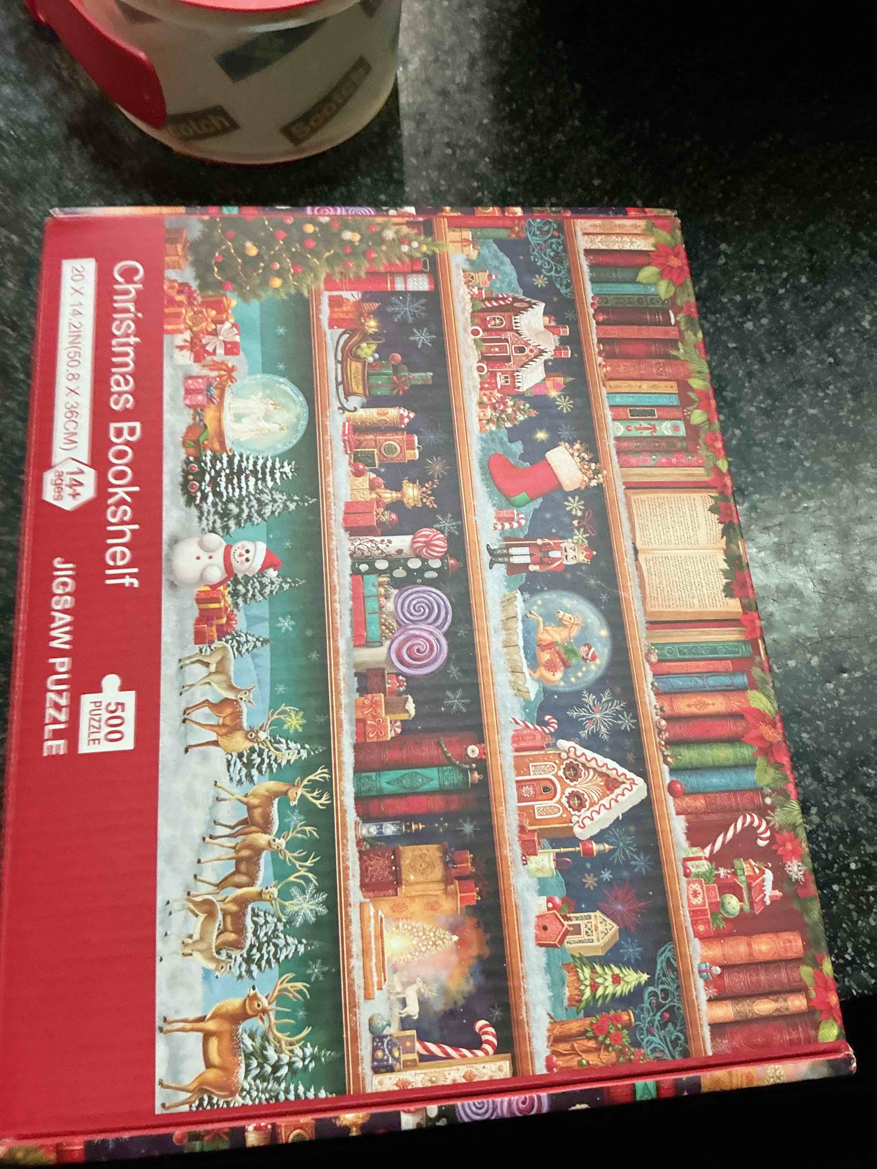 Condition photo showing New/Like New for Christmas Bookshelf 500 Pieces Puzzle  