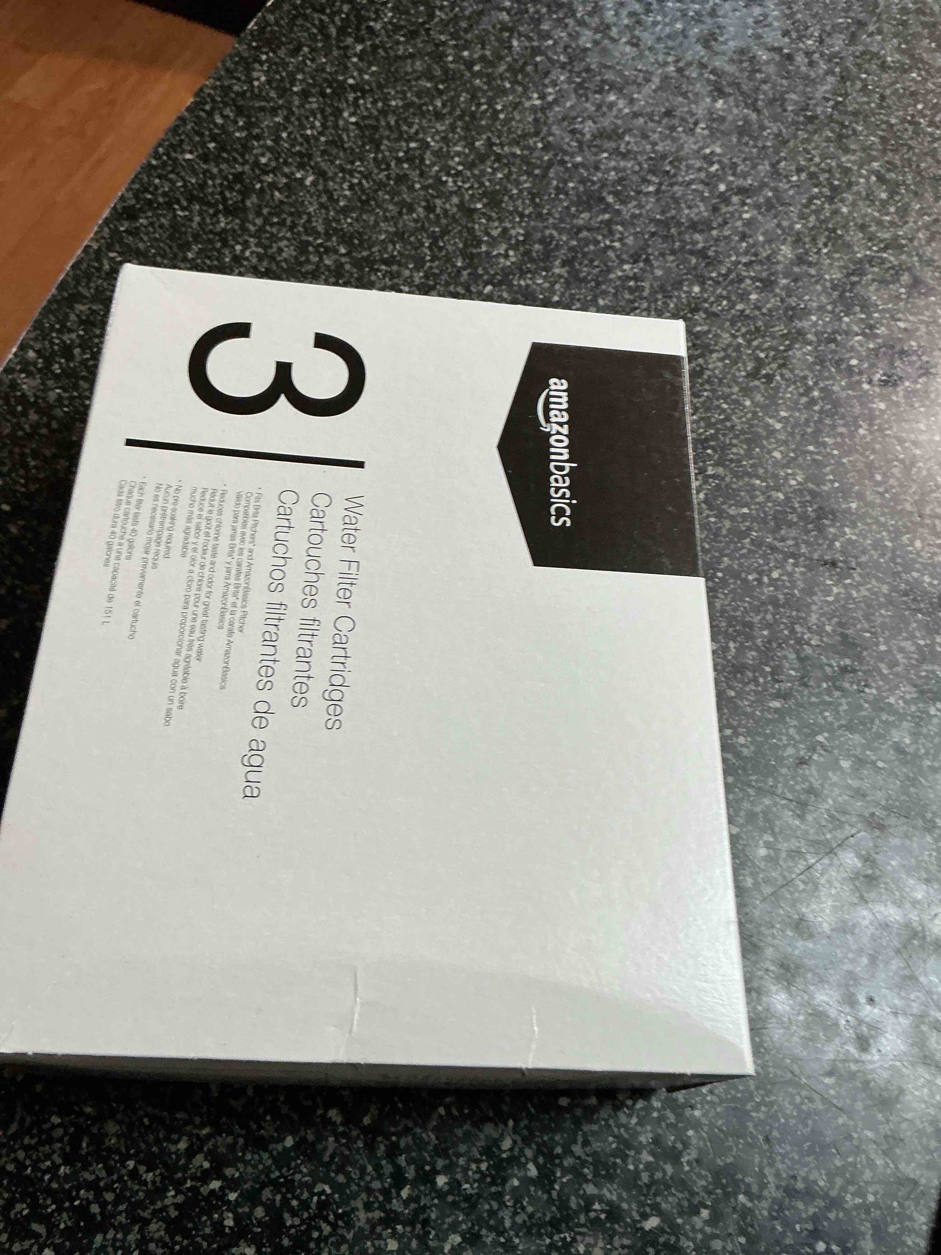 Amazon Basics Replacement Water Filters for Pitchers, Compatible with Brita, 3-Pack