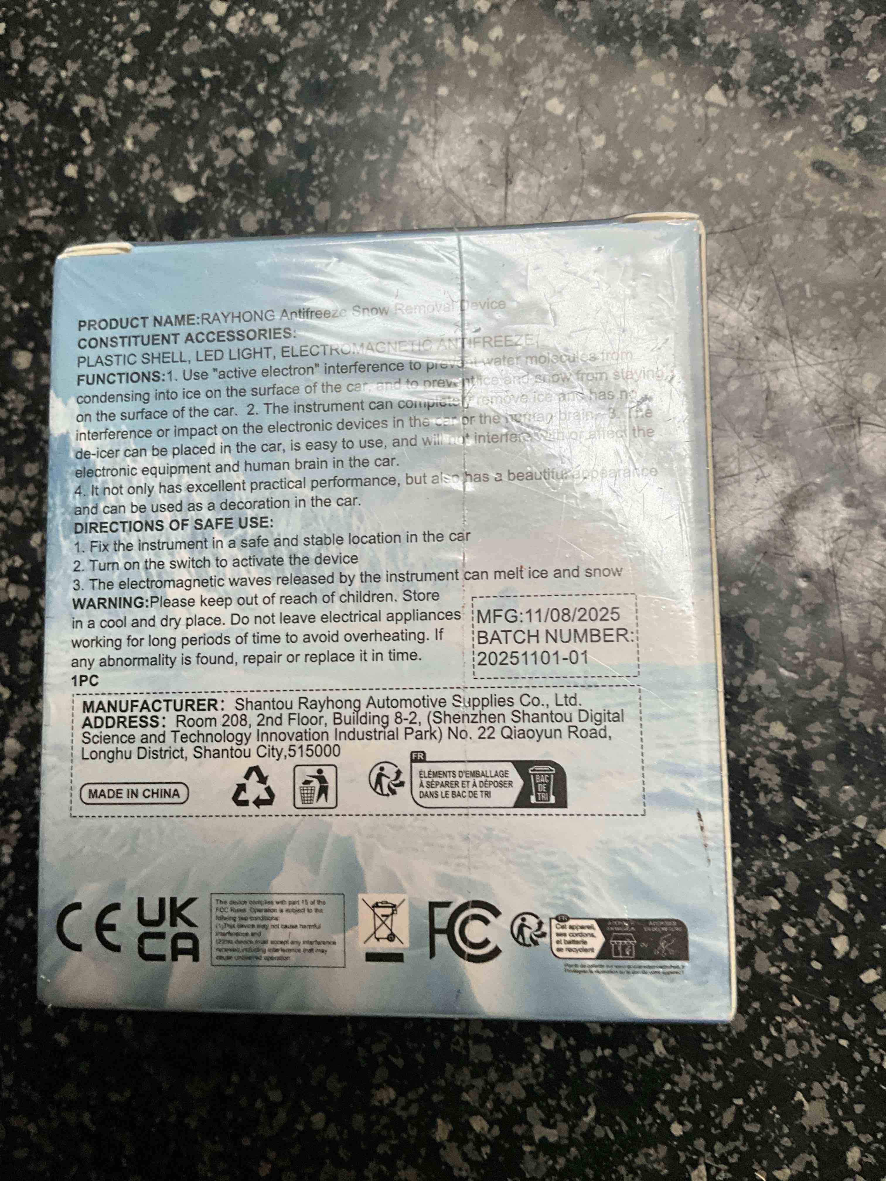 Condition photo showing New/Like New for Rayhong - Advanced Electromagnetic - Antifreeze Snow Removal Device 