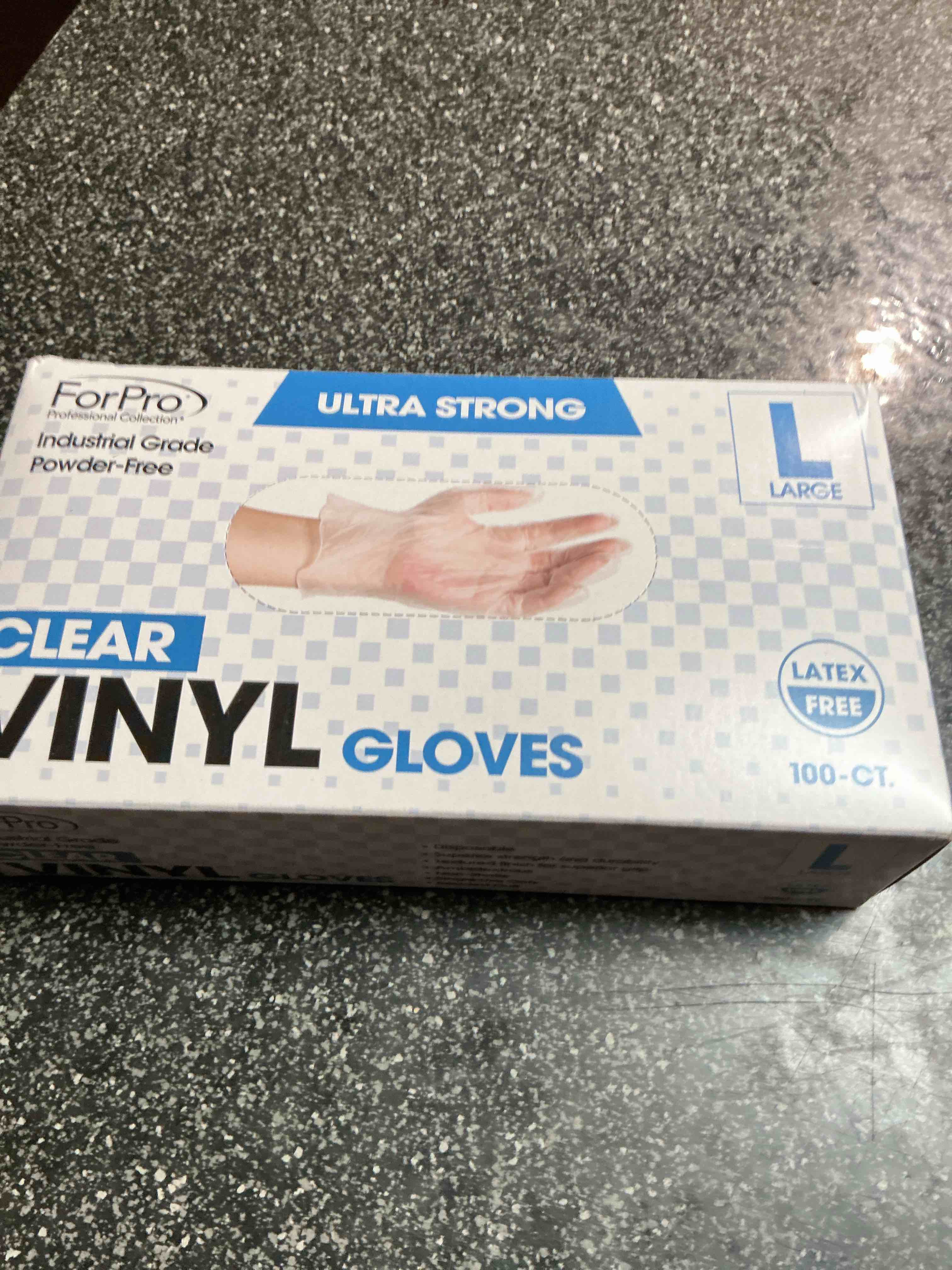 Condition photo showing New/Like New for Pro Ultra Strong Large Vinyl Gloves Latex Free