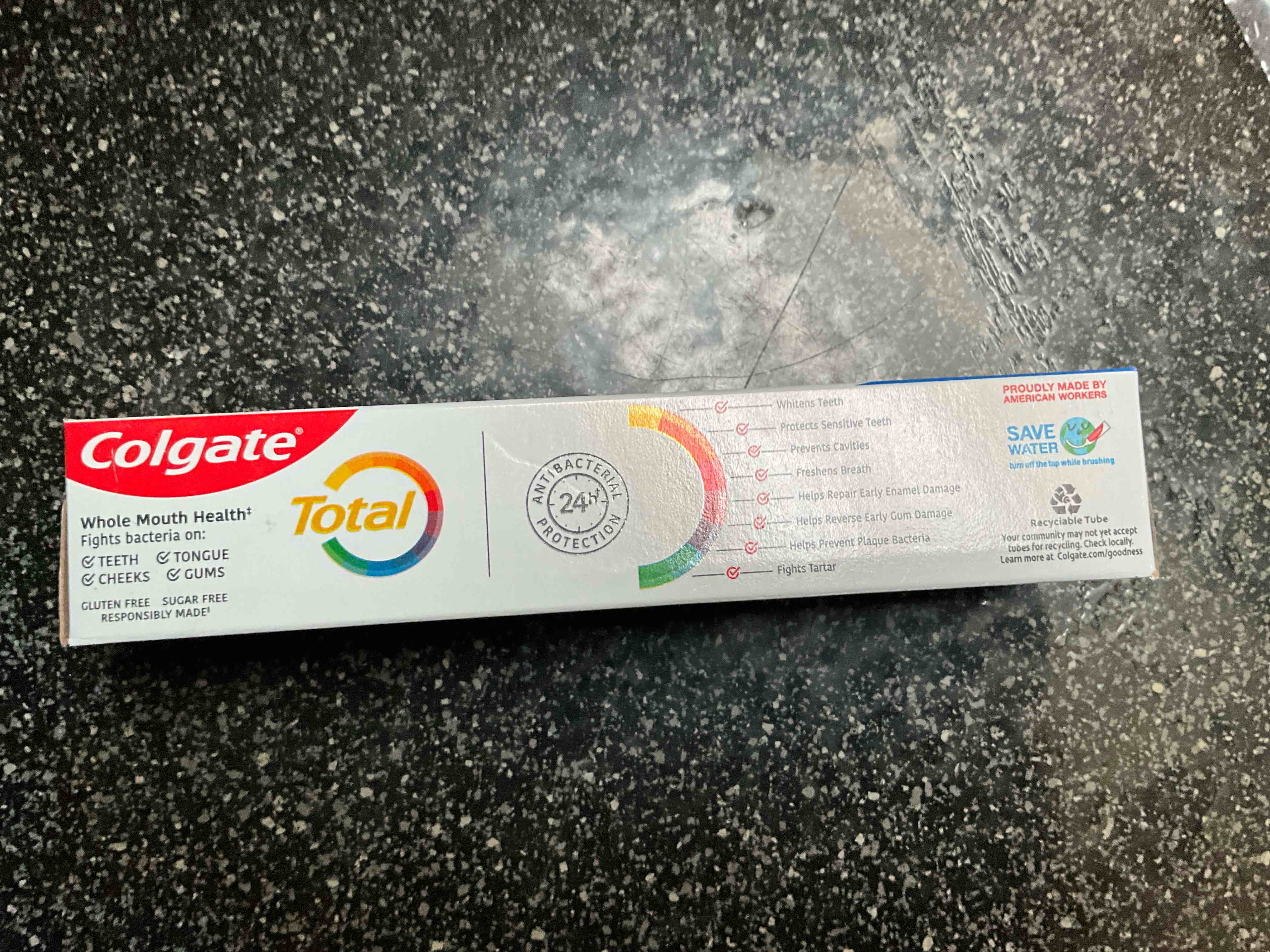 Condition photo showing As Is for Colgate Total Active Prevention Whitening Toothpaste, Whitening Fluoride Toothpaste, Clinically Proven Formula Fights Plaque Bacteria, Mint, 5.1 oz