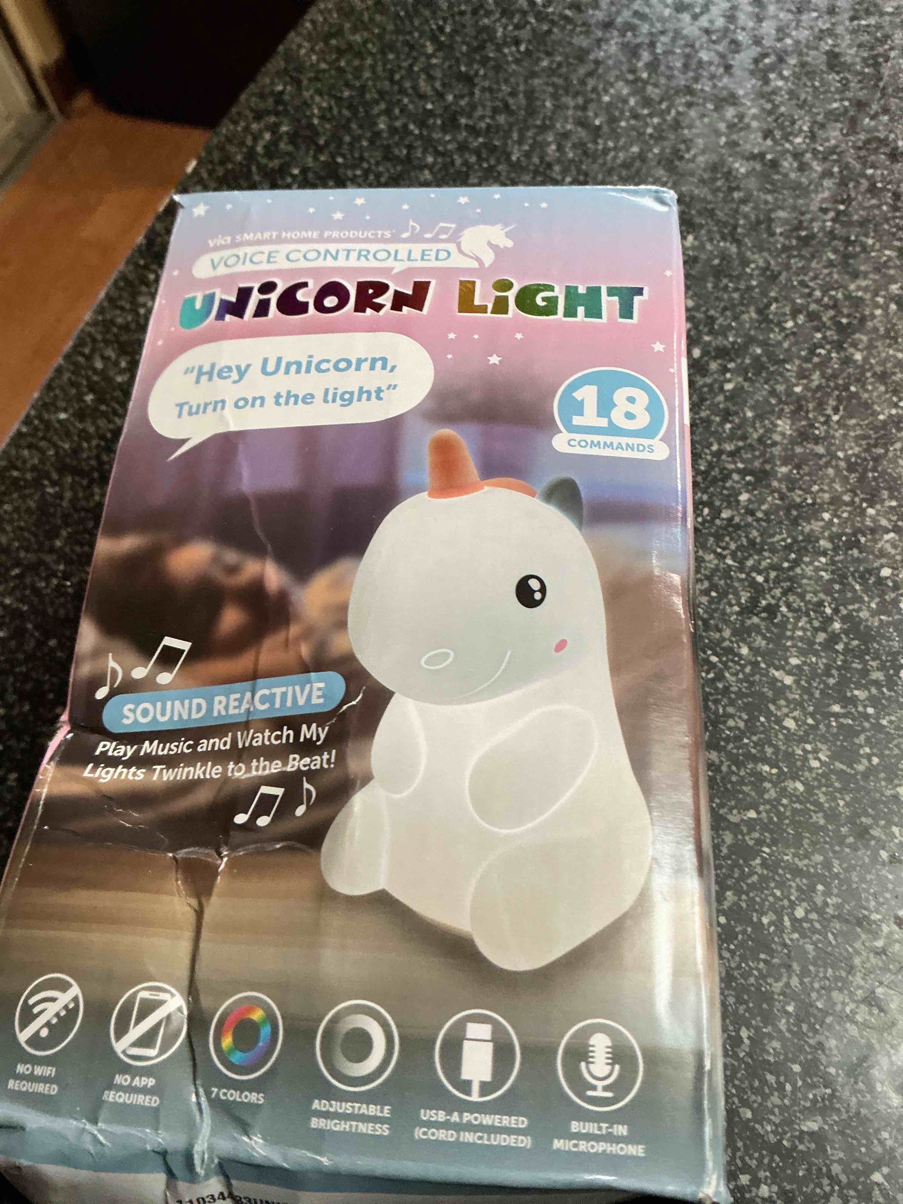 Condition photo showing New/Like New for Unicorn Light Turn On Lights  18 Commands Twinkle to the Beat Of Music