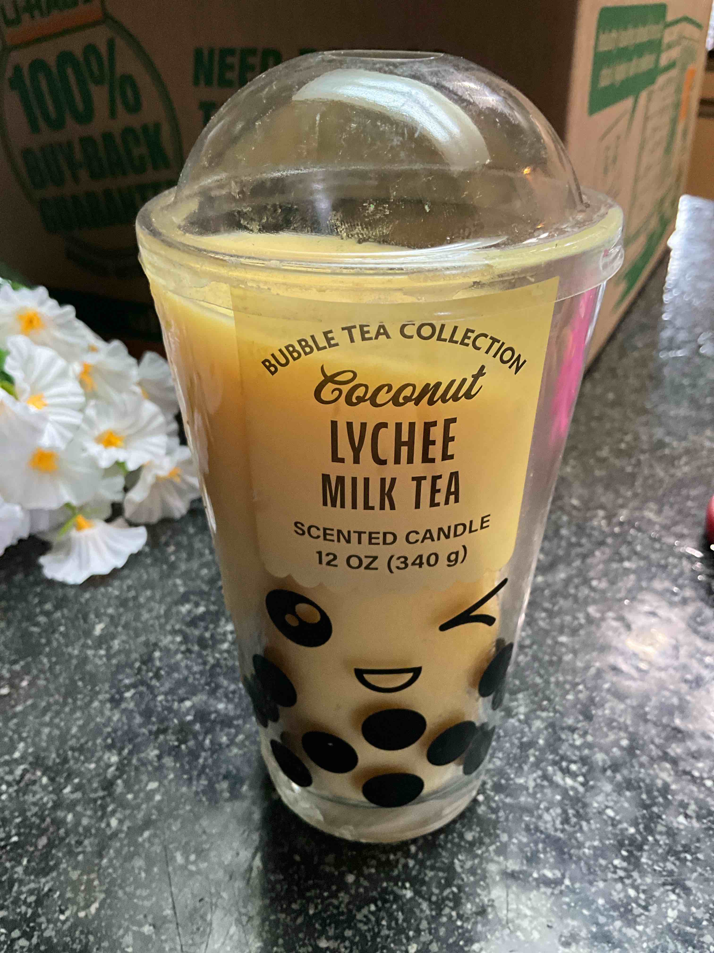 Condition photo showing New/Like New for Bubble Tea Collection - Coconut Lychee Milk Tea Scented Candle - 12 oz 