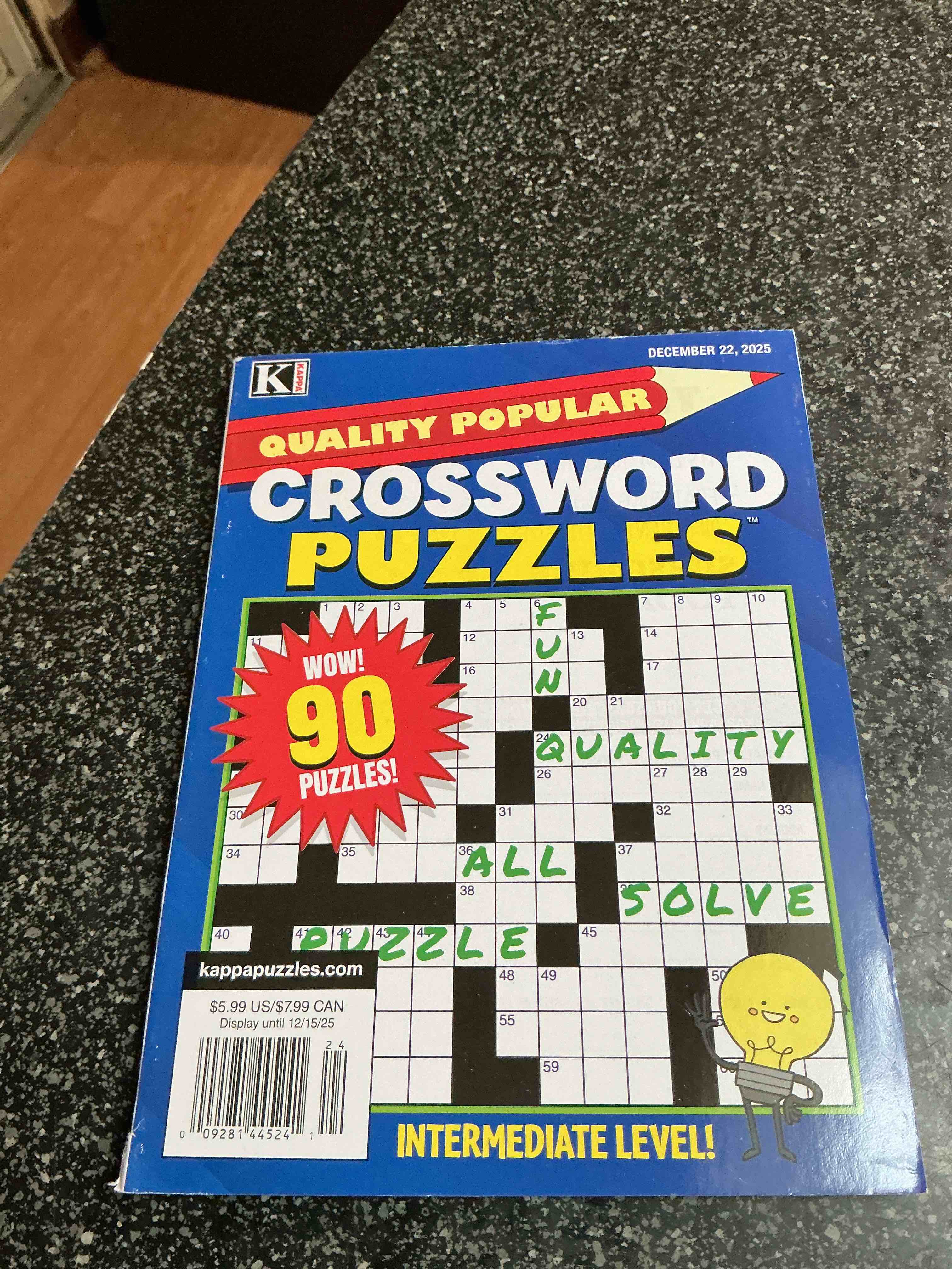 Condition photo showing New/Like New for Kappa Quality Popular Crossword 90 Puzzles 