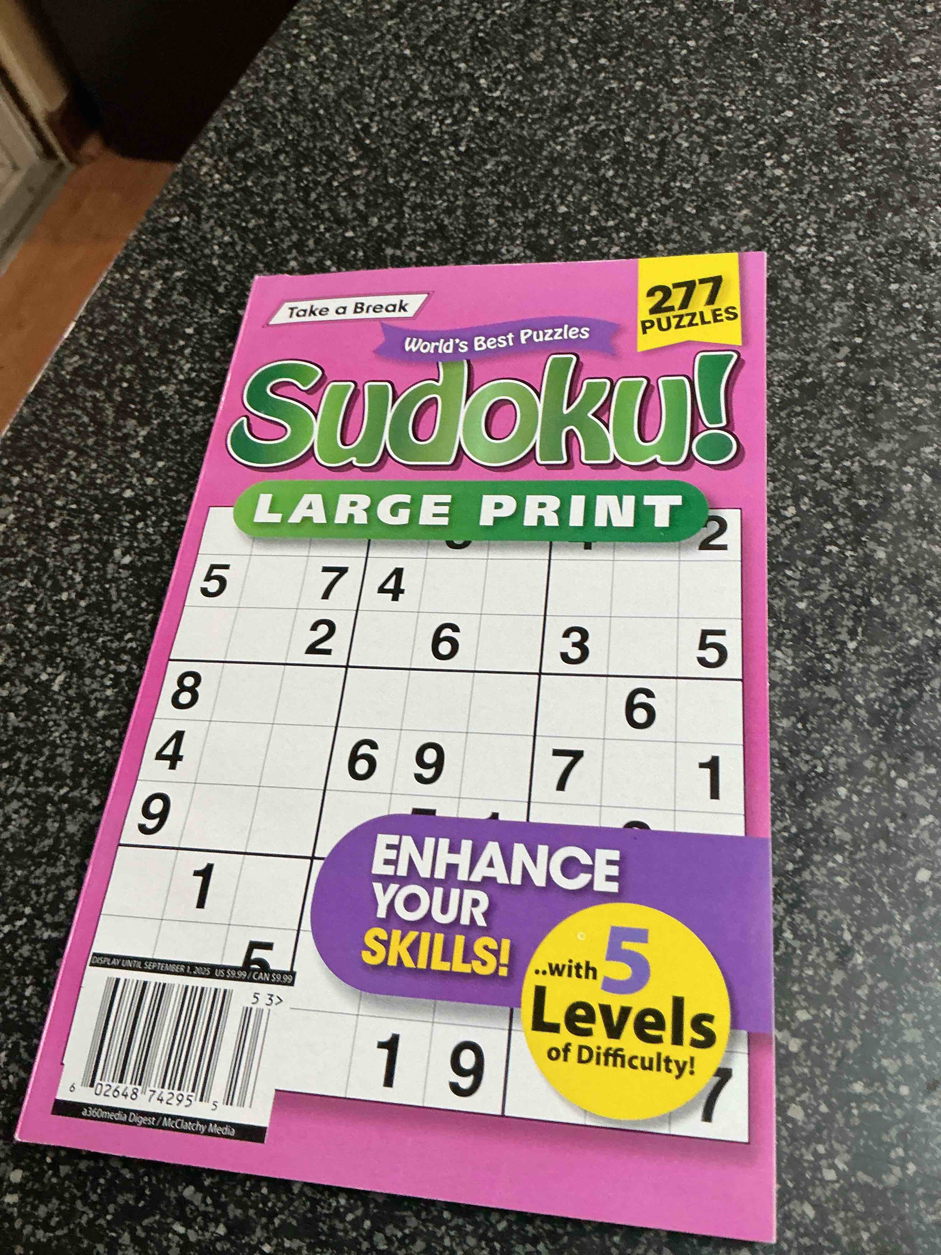 Condition photo showing New/Like New for Take A Break World’s Best Puzzles Sudoku Large Print Puzzle 