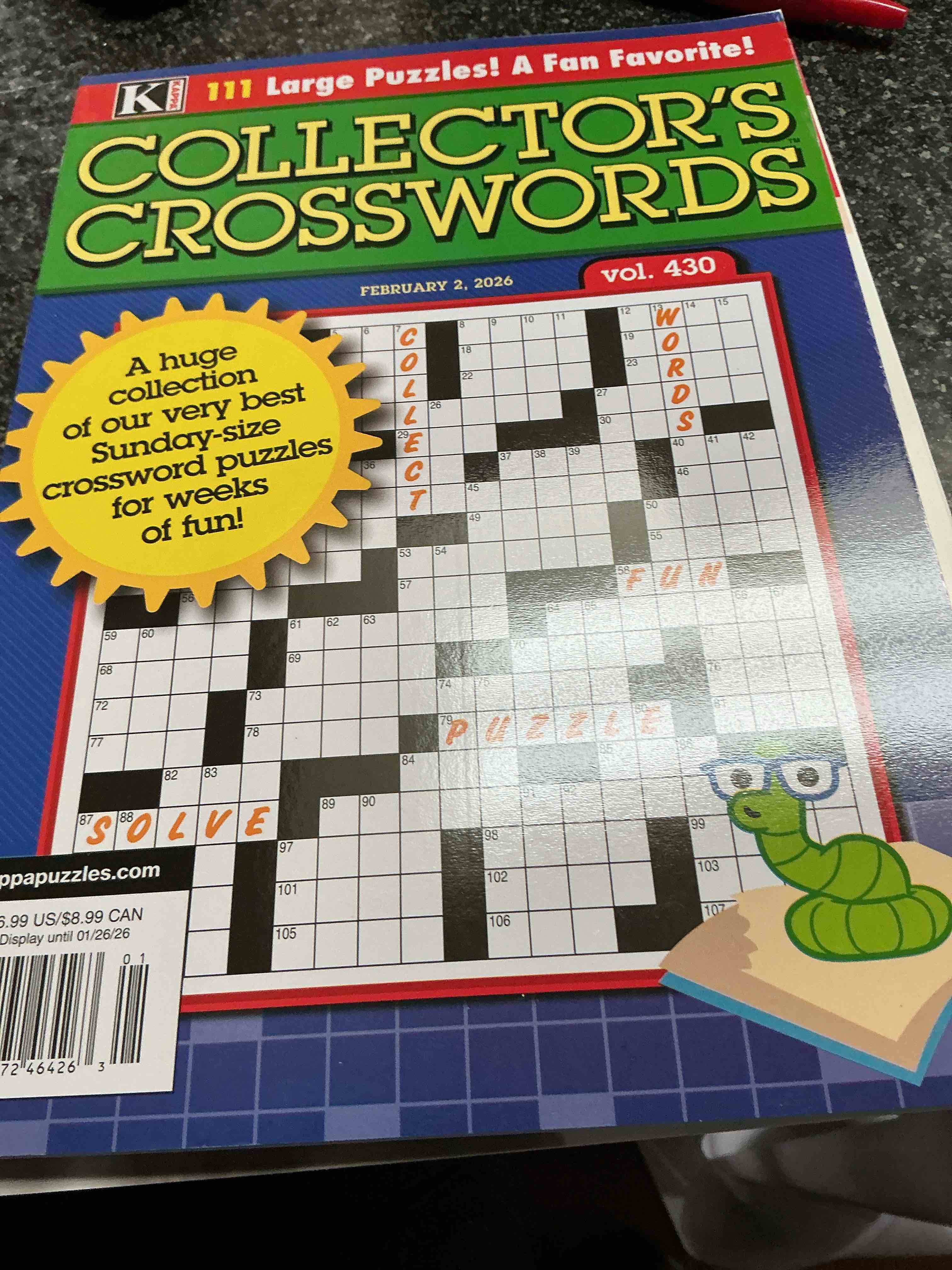 Condition photo showing New/Like New for Kappa 111 Large Puzzles ! A Fan Favorites Collection’s Crossword