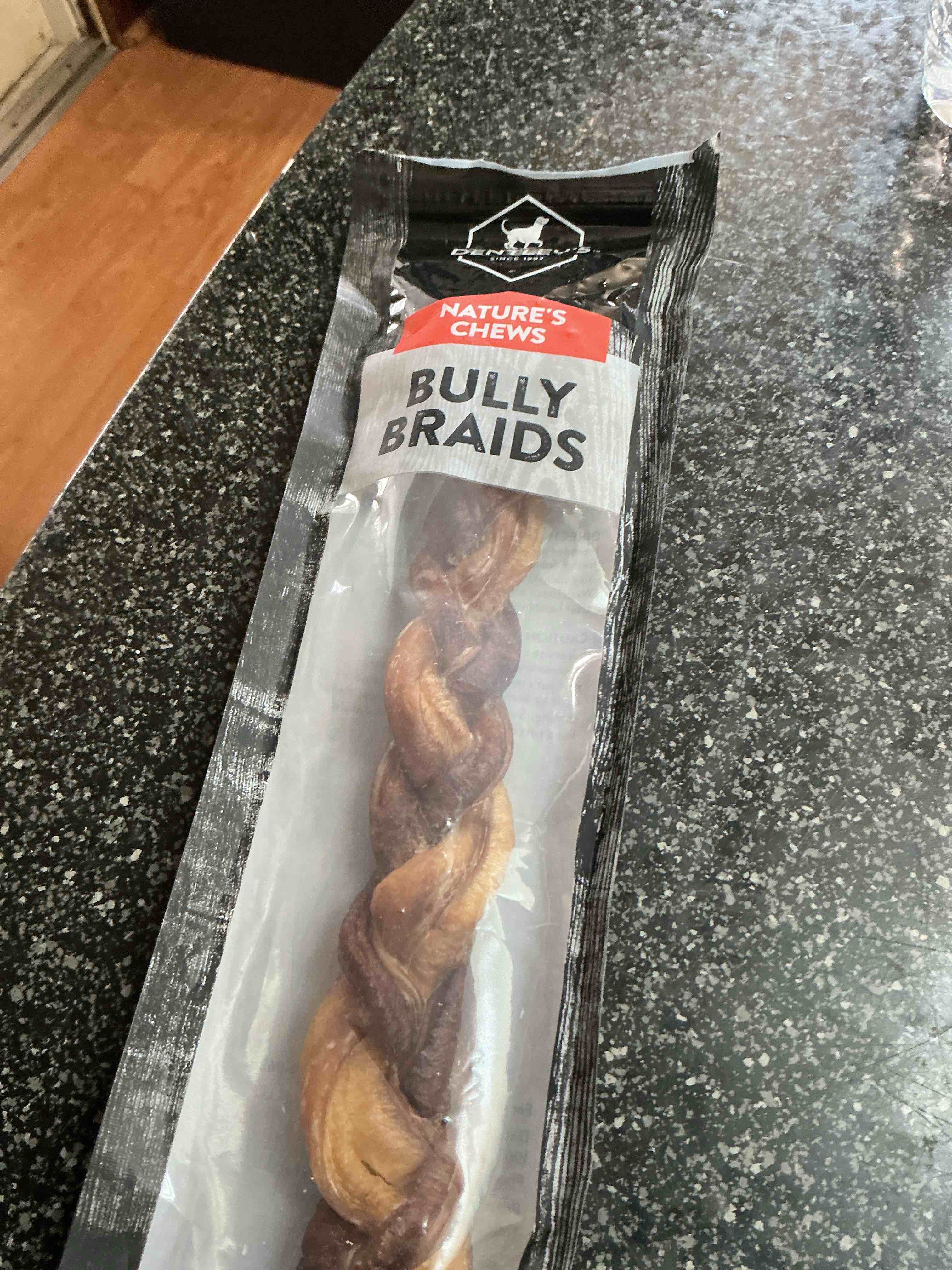 Condition photo showing New/Like New for Dentley’s Nature’s Chews Bully Braids  1.6 OZ. 