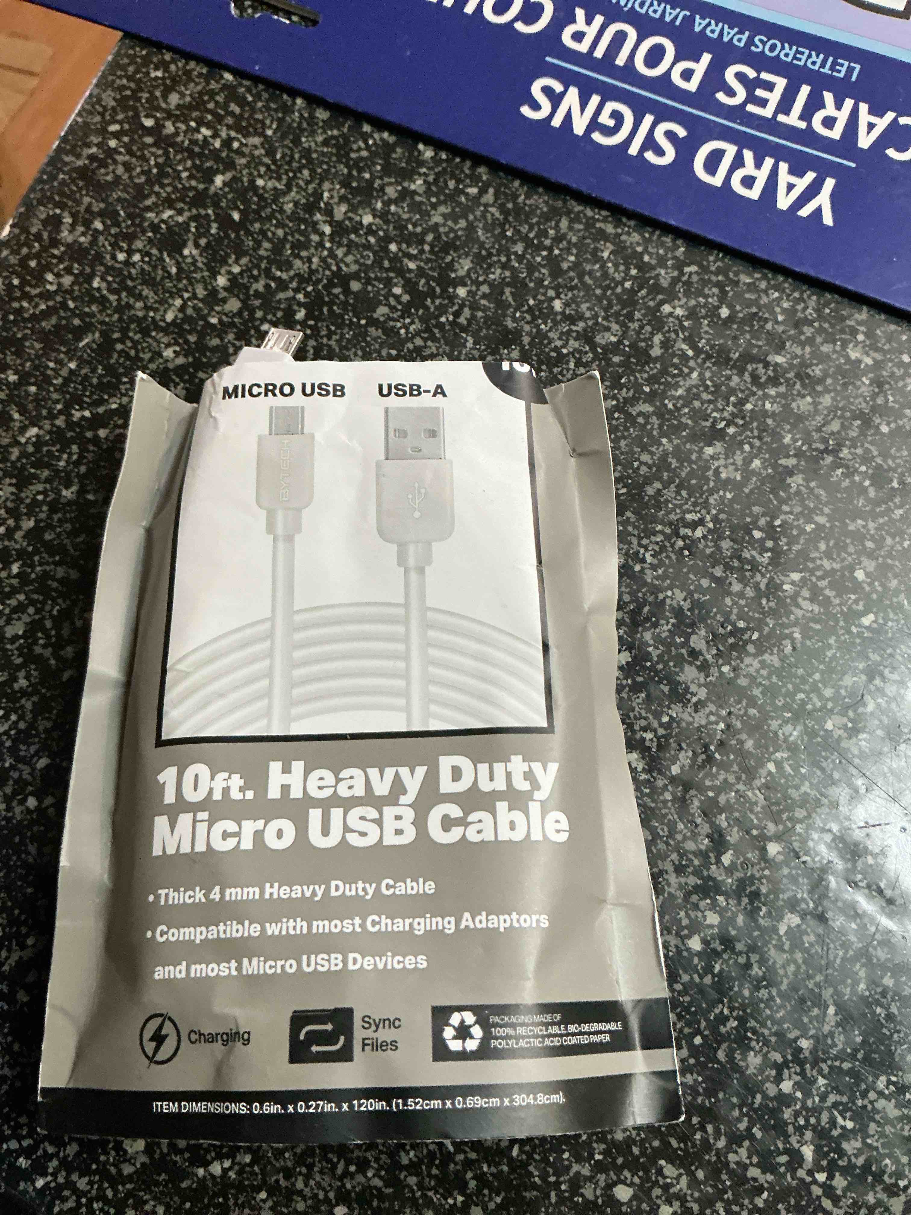 10 ft.. heavy duty micro usb cable